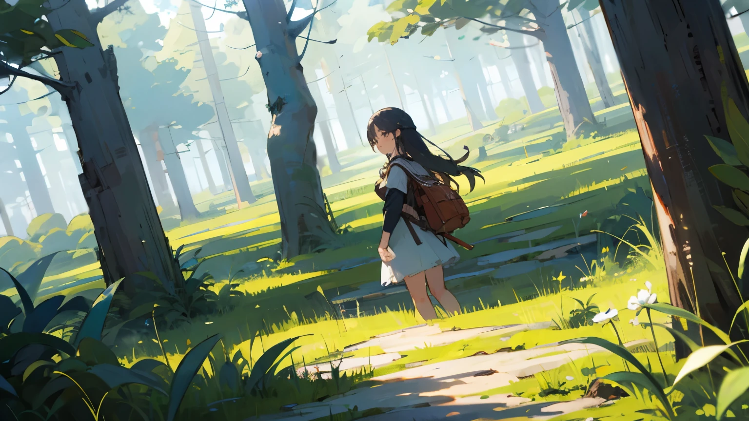 girl　forest　oasis