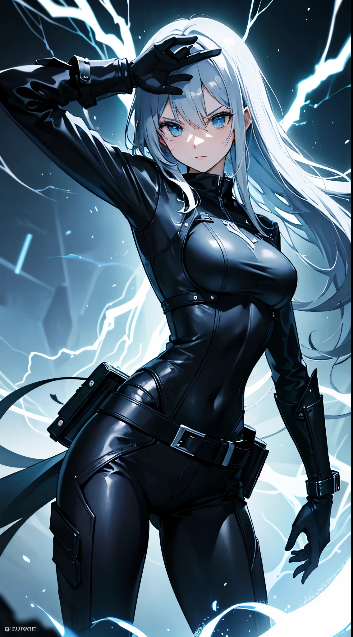 Cool image of a hero dressed in black wielding lightning