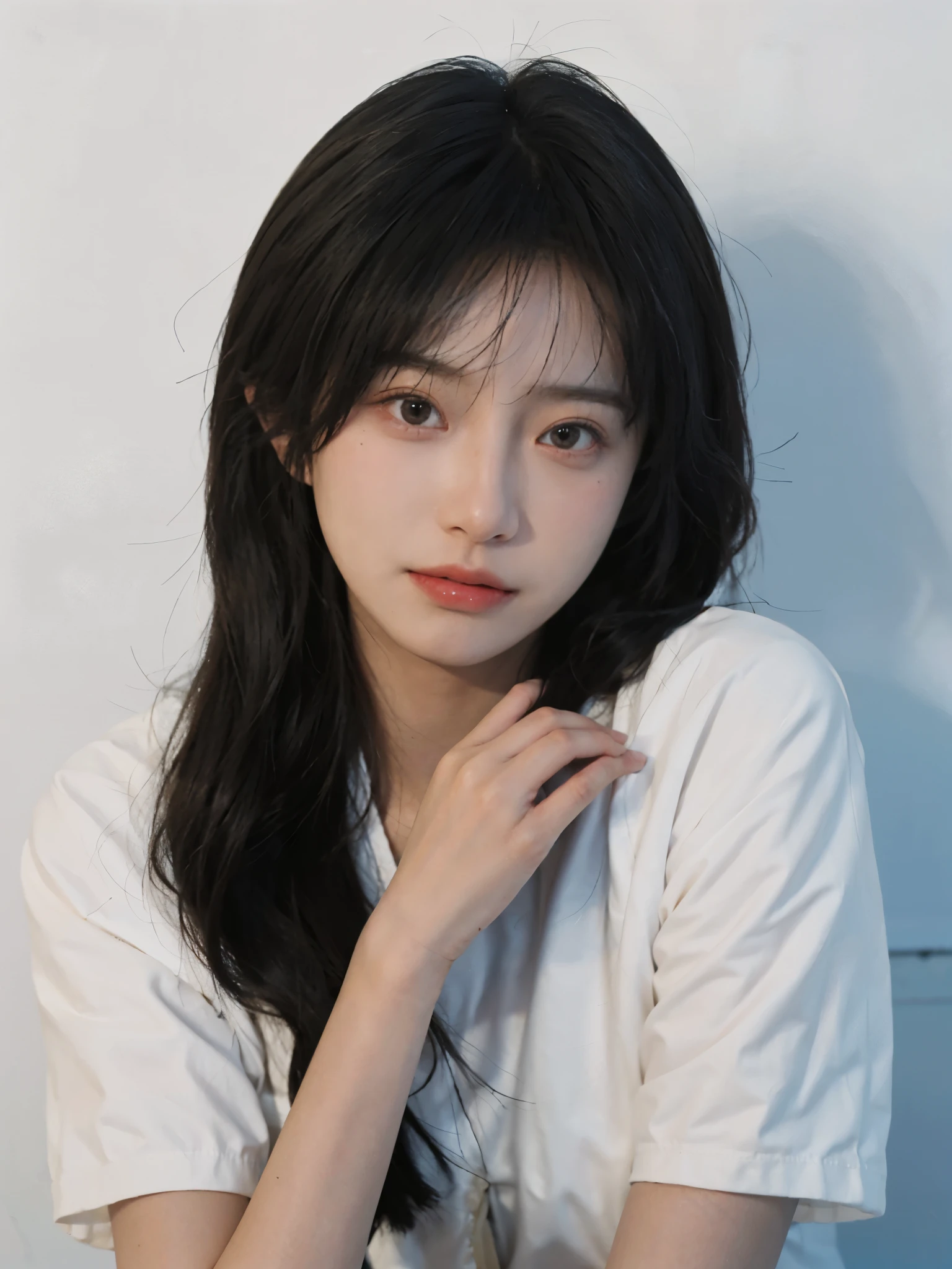 best quality， ultra high resolution， White background，（Upper body：1.4）（realistically：1.4）， 2个girl，（medium shot：1.4 gold），short sleeves，Lovely，atmosphere，twin，A pair of eyes as clear as snow,Royal sister，girl，looking at the audience， close up ，