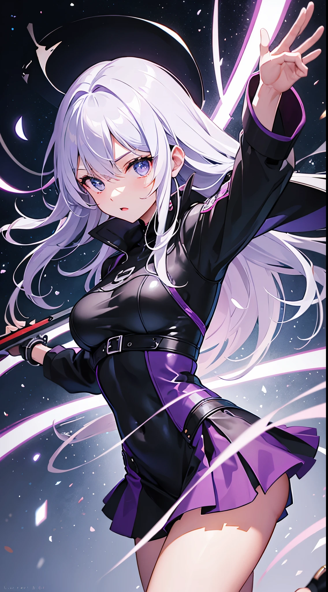 Cool image of a hero dressed in black wielding purple lightning