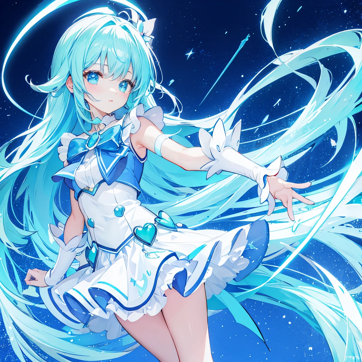 Magical girl light blue neon
