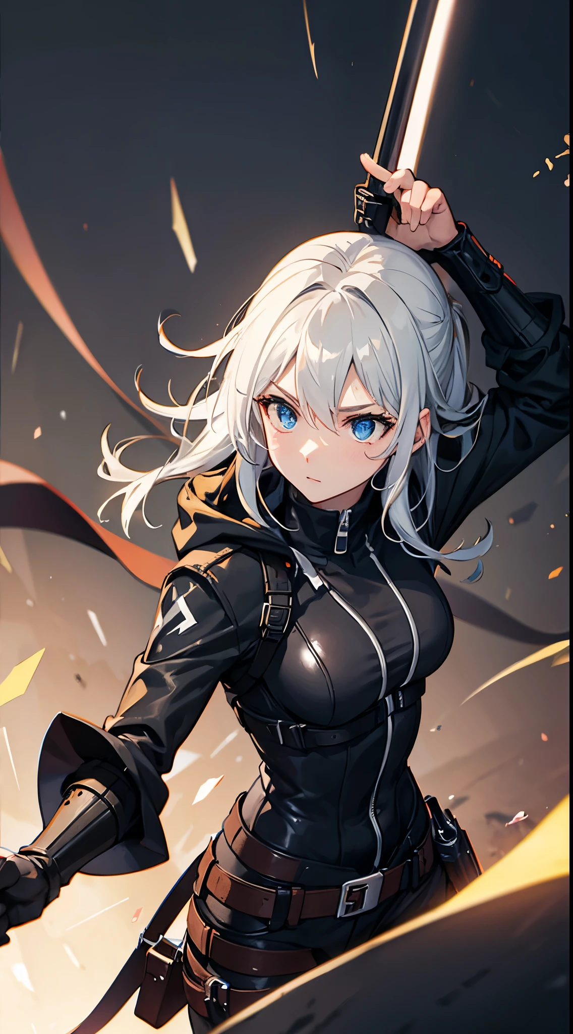 Cool image of a hero dressed in black wielding lightning