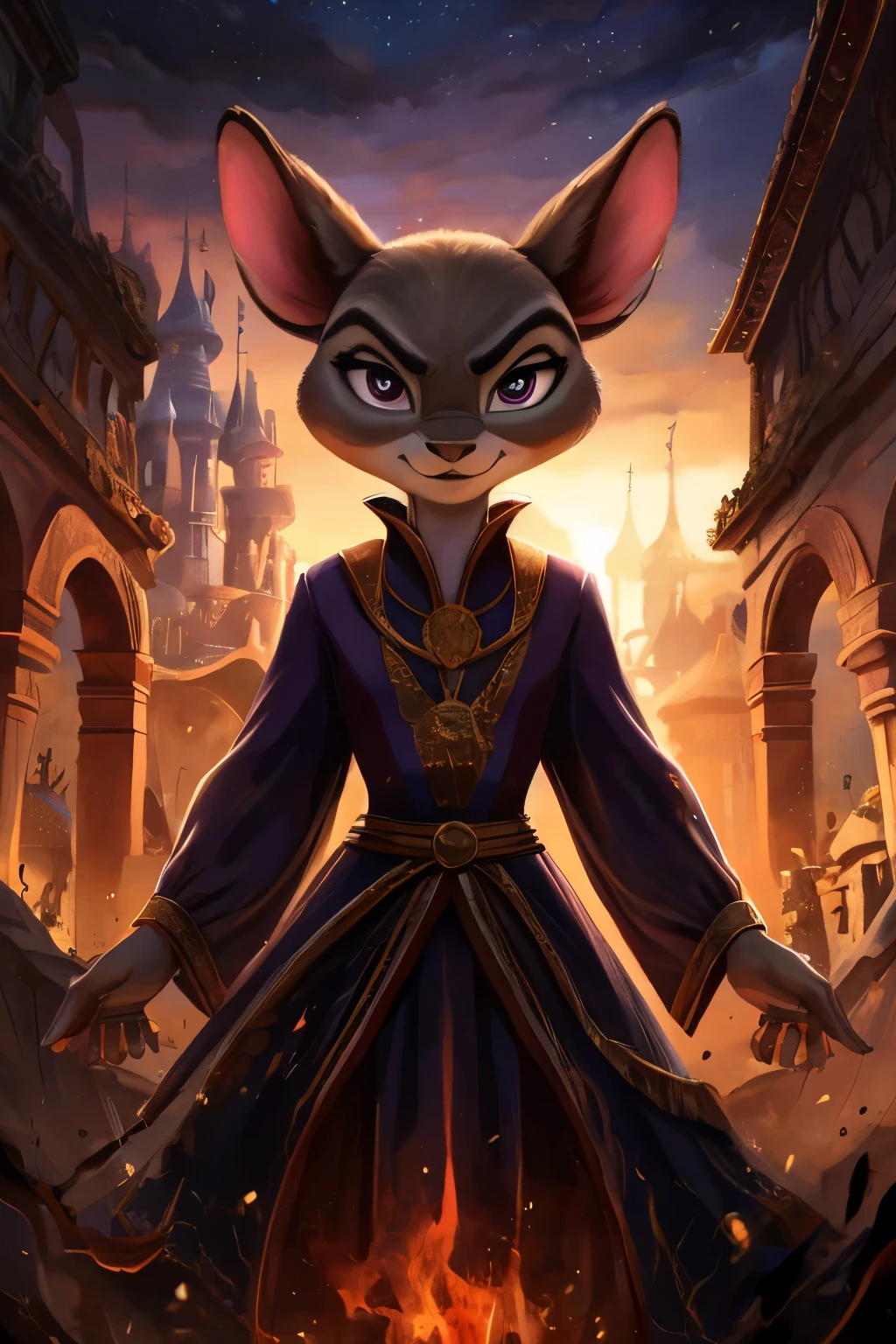 In the enchanting world of Disney, there stands a formidable and captivating figure named Judy Hoops. With every fiber of her being, she exudes strength and power, making her a force to be reckoned with. Her realistic design tightens the nerves, leaving an indelible mark in the minds of those who witness her. Her evil eyes, gleaming with malevolent intent, are as dark as the ominous background that surrounds her. This masterpiece, presented in stunning 4K resolution, will leave you enthralled and anxiously anticipating her next move. HD enthusiasts, prepare to feast your eyes on this intricately detailed and utterly mesmerizing Disney character brought