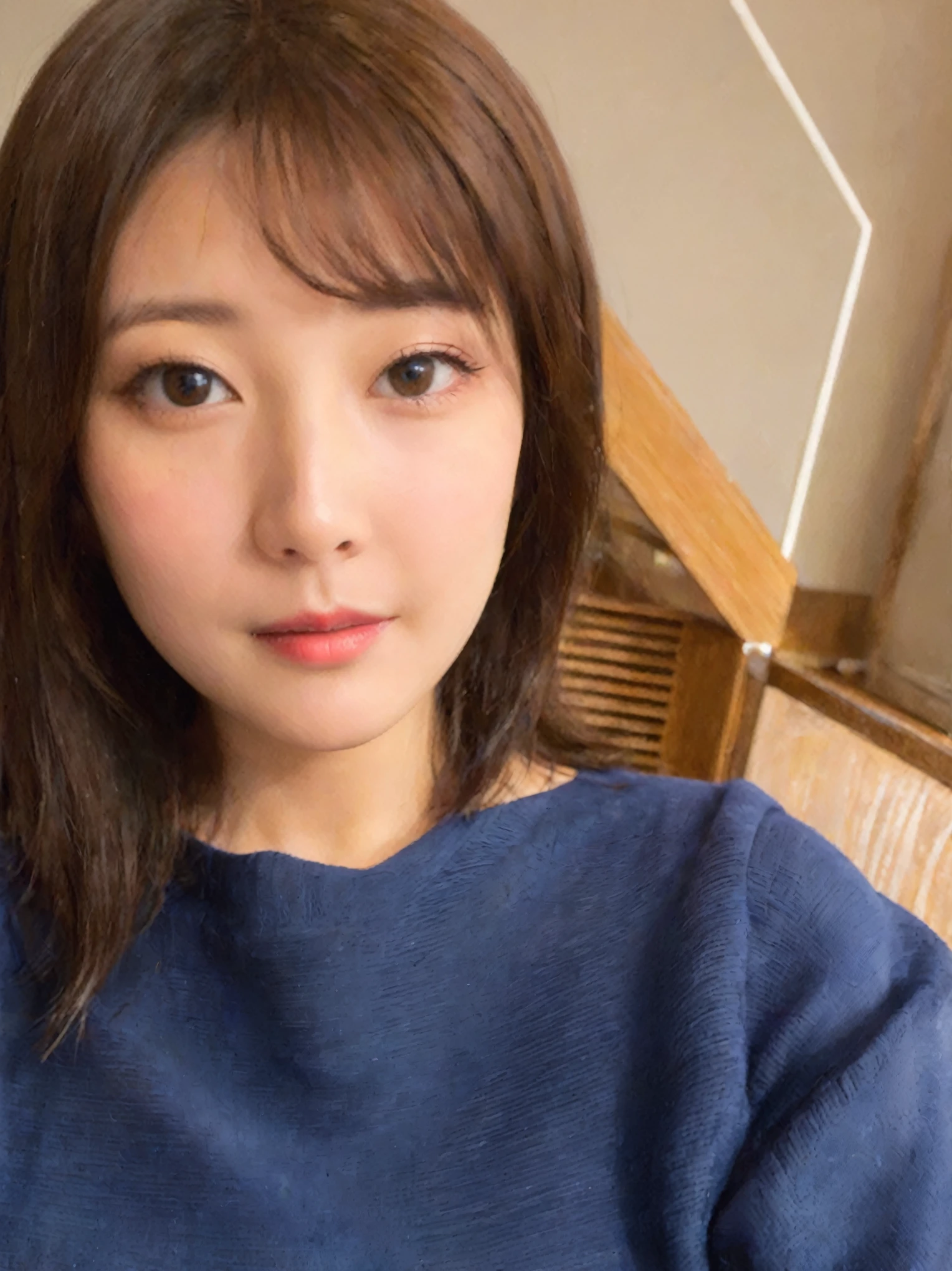 There is a woman taking a selfie with her cell phone., Yoshitomo Nara, Chiho, kimi takemura, deayami kojima, with short hair, Narumi Kakinouchi, sakimichan, Choi Hong Hwa, Ayaka, Chiho ashima, Lee Ji Eun