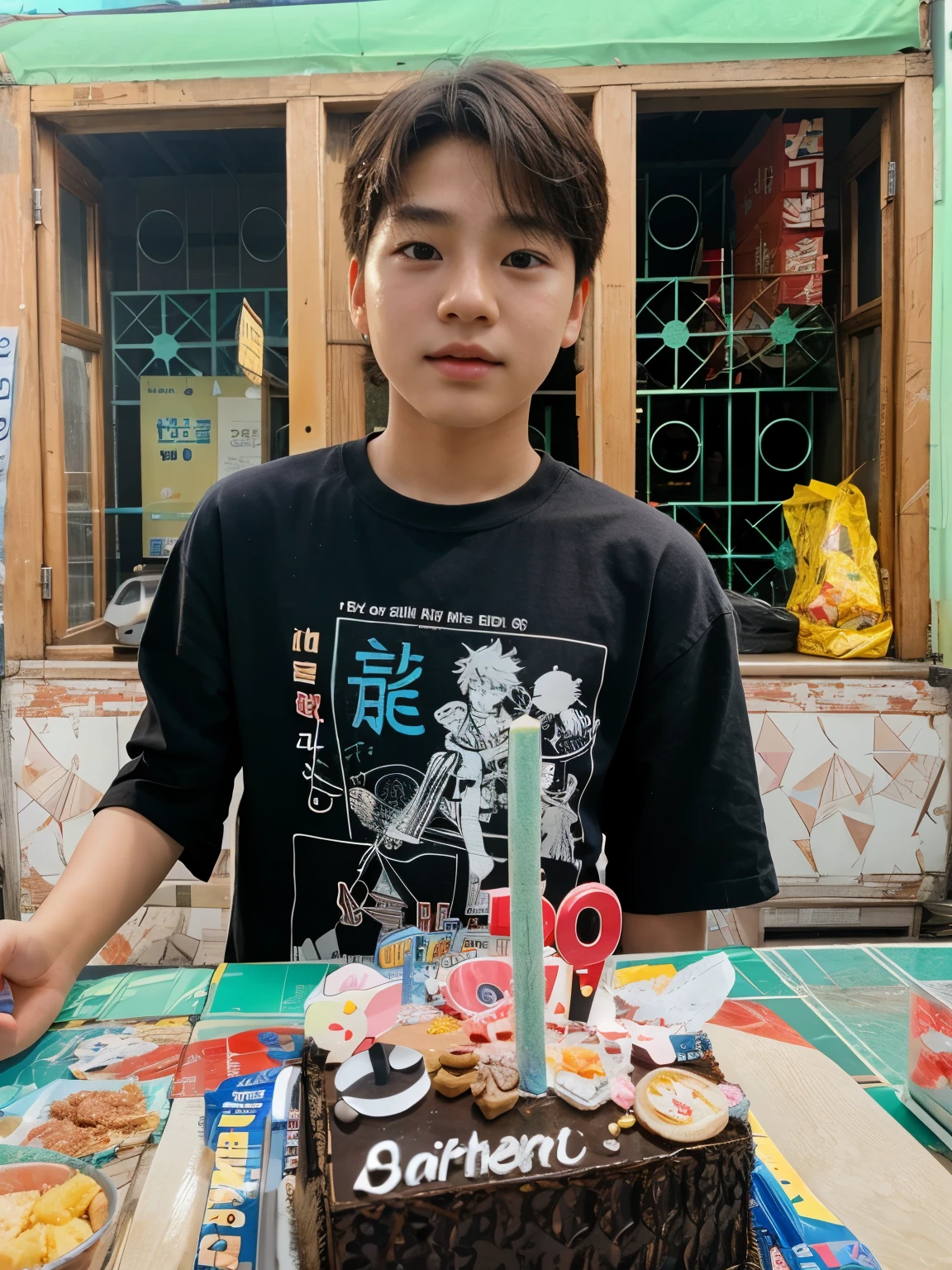 A cute Korean boy , birthday boy , good hair, glowing skin, clear face clear photo ultra HD cinematic realistic wallpaper