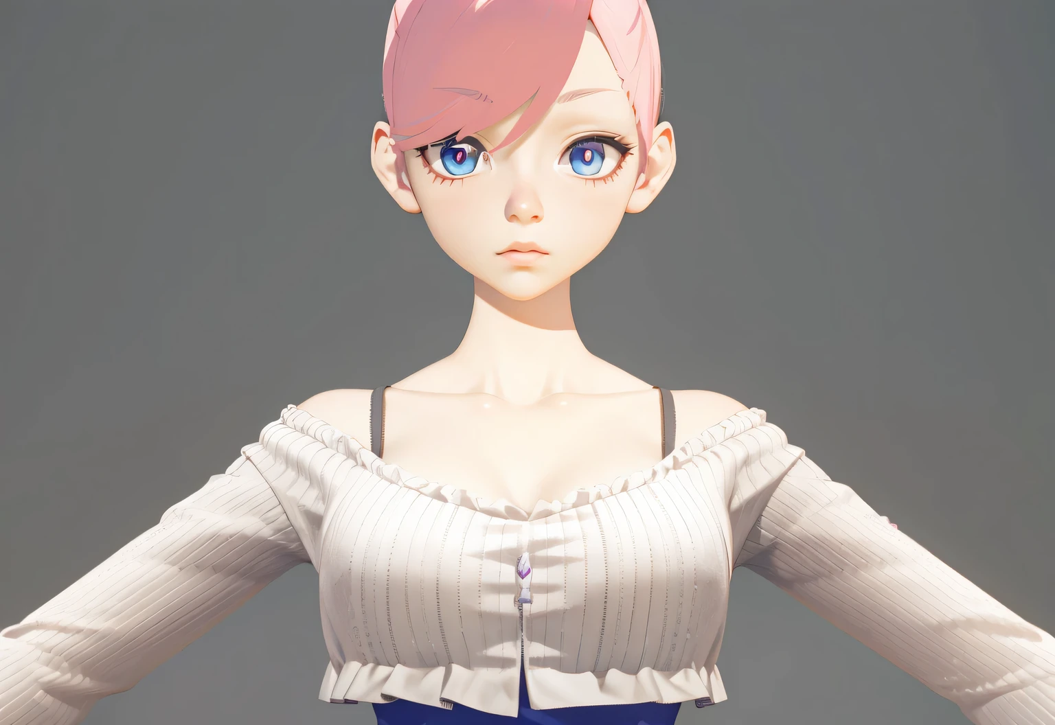 Anime character with pink hair and blue eyes posing for photo, Anime style 3D, The animations are rich in detail, Realistic anime 3D style, anime stylization, Semi-realistic animation, stylized anime, Rendering of a cute 3D anime girl, 3D animation realistic, Smooth anime CG art, Pink ponytail and cyan eyes, Produced by Anime Painter Studio,3D character art,Ash,2。5D CGI anime fantasy artwork,Rebellious Art Art StationCGCosiety,Close-up of people,As seen on art website