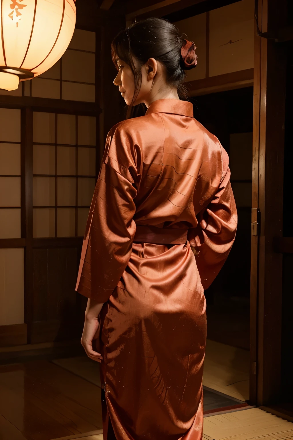 The most beautiful haori for males Yuuji had ever seen.
It was a shiny (because it was silk, what the fuck?!) red colour, which, when Yuuji picked it up to see it in its full glory (SO SOFT!), darkened at the sleeves and towards the bottom. Dark and orange pink-outlined plum and cherry blossoms began to decorate it at about waist height, and got more numerous further down. At the very bottom of the back of the haori, a large orange tiger was curled around and growling viciously.
The rest of it included a black yukata with a red juban to be worn underneath. There was also a beautiful red obi with detailed stitching that matched the brighter red at the top of the haori