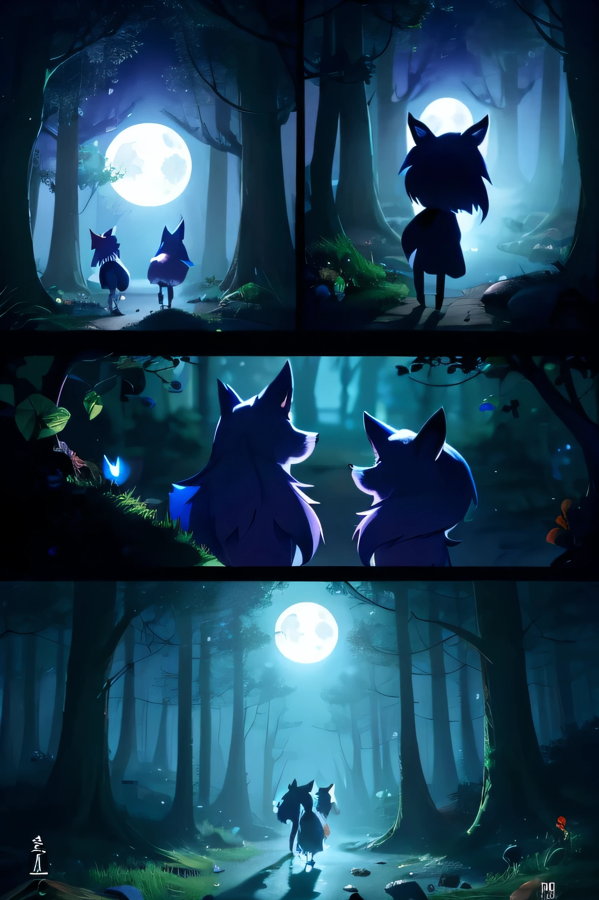A night when the moonlight brings brightness to the forest、Two anthropomorphic foxes meet by chance。They each have their own secrets and goals、What kind of conversations and events occur under the moonlight???