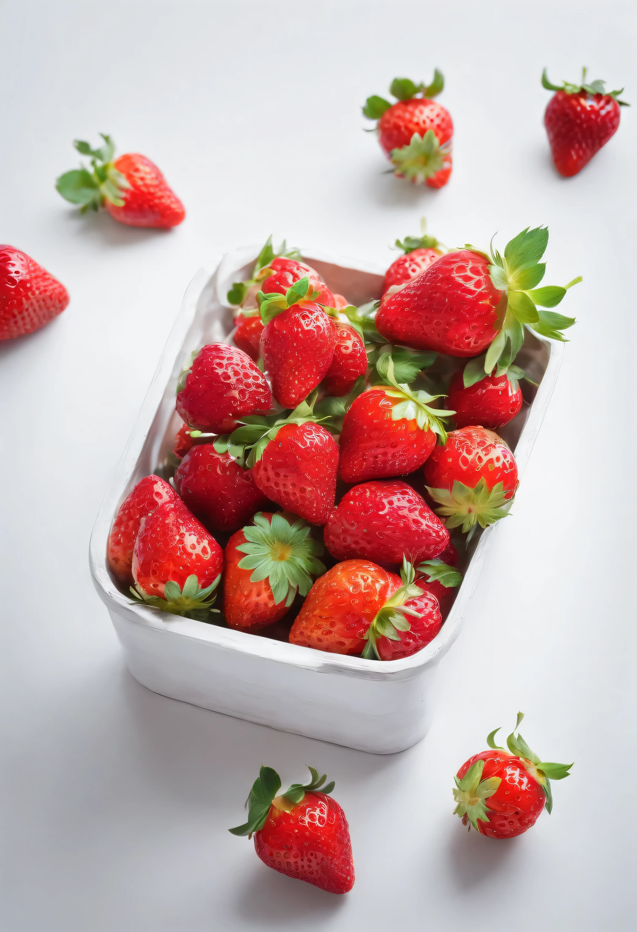 strawberry, white background, food photography, magazine photo