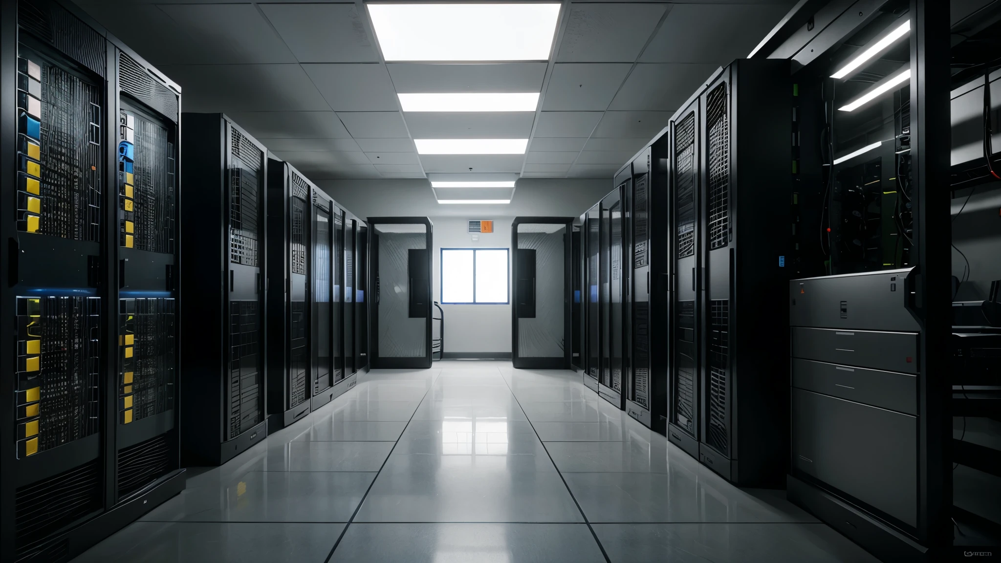 server room, realistic, hd, 8k, computers