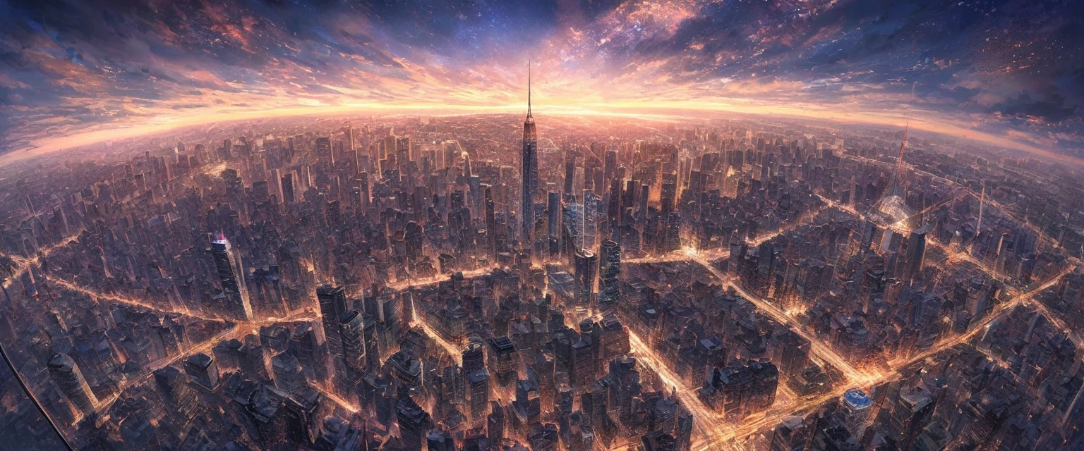 As the bustling heart of New York City, Manhattan Island presents a captivating spectacle when viewed through the lens of an ultra-wide-angle camera. Picture yourself perched high above the iconic skyline, skyscrapers reaching for the heavens like steel giants. The lens captures the sprawling metropolis in its entirety, from the glimmering waters of the Hudson River to the bustling streets below. Every architectural marvel, from the Empire State Building to the sleek lines of the Chrysler Building, is rendered in stunning detail, their grandeur amplified by the wide perspective. The city pulses with energy, illuminated by a kaleidoscope of lights that dance across the frame, painting the night sky with a vibrant tapestry of color. It's a breathtaking panorama that encapsulates the essence of Manhattan's urban landscape, a testament to the city that never sleeps.