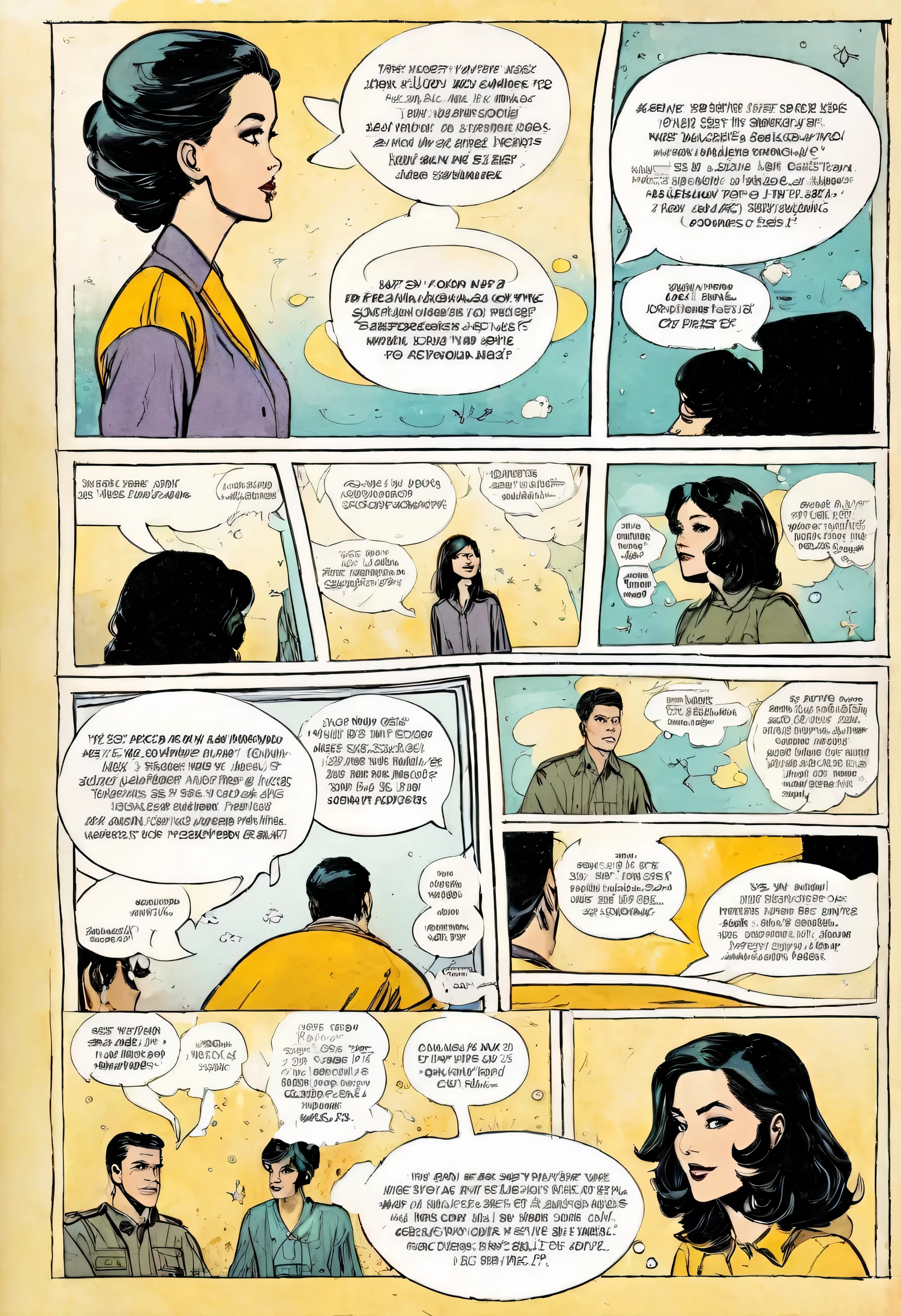 COLOR Third page of a graphic novel with empty speech bubbles, Original

