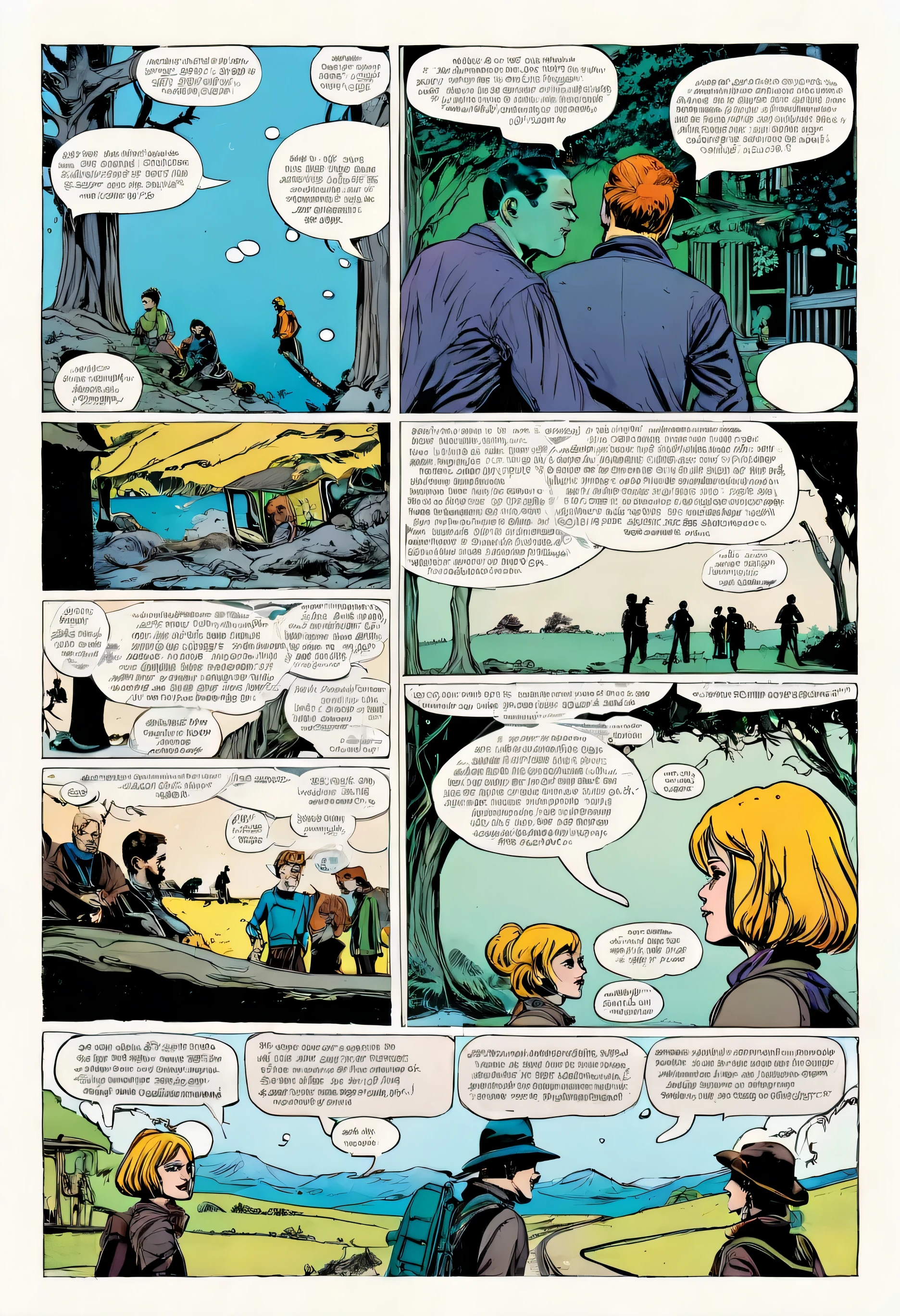 COLOR Third page of a graphic novel with empty speech bubbles, Original
