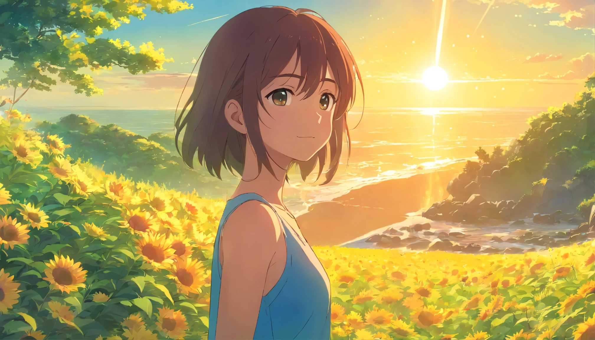 A girl who is grateful to the sun