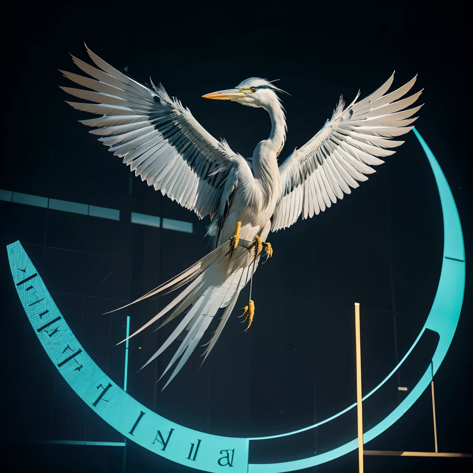 Generate me a logo that is about heron bird and mathematics 