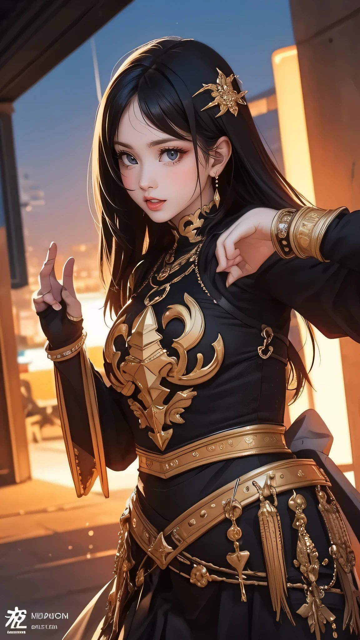 (random fighting pose:1.2),best image quality,Super realisticなポートレート,(8K),Super realistic,最high quality,high quality,High resolution,fine texture,advanced details,beautiful details,be familiar with,Detailed CG,fine texture,realistic expression,in front,dynamic,bold,white armor,arabian night costume