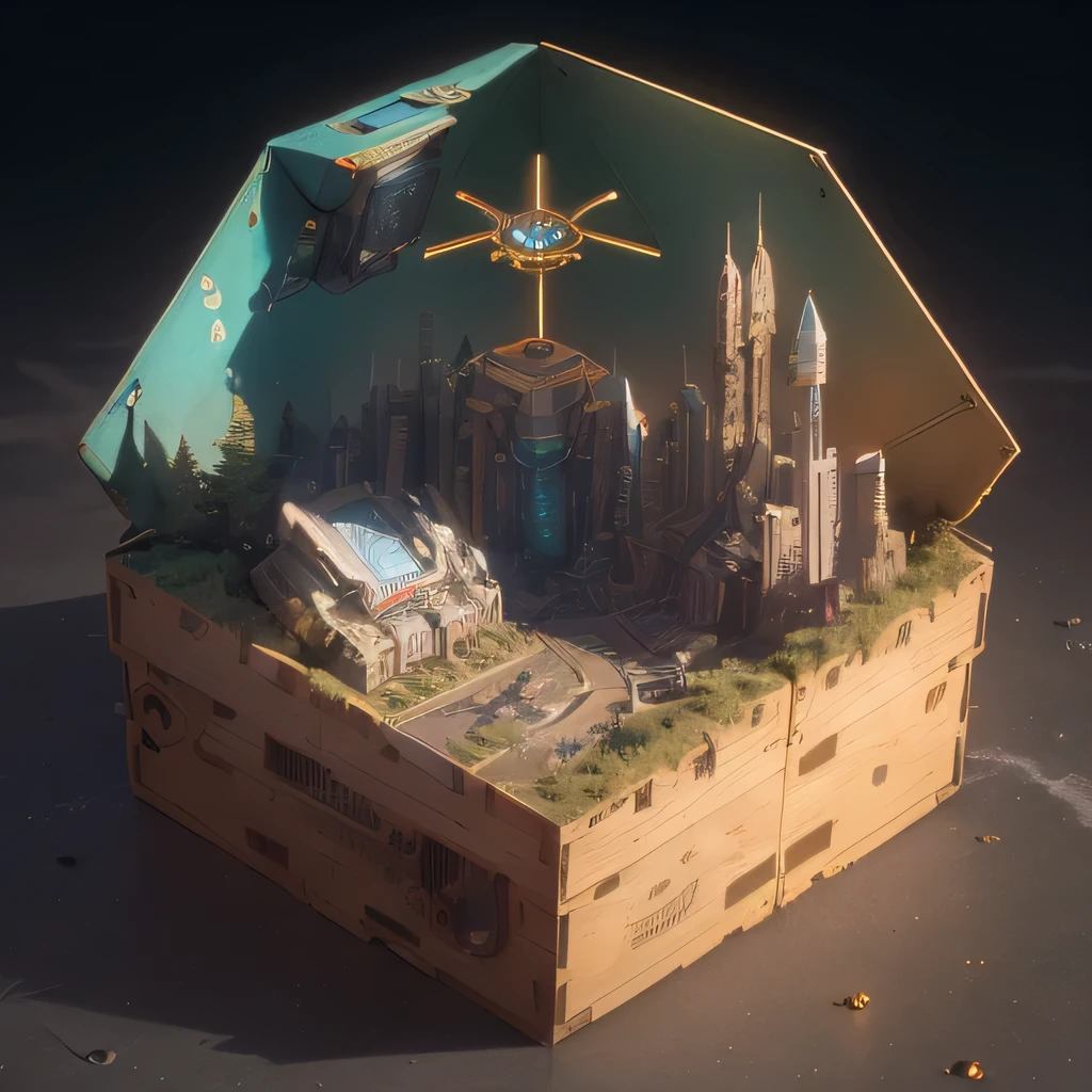 3598年Mars realistic model, (Bifurcation, original photo, best quality, masterpiece:1.4),Steampunk Cyberpunk 6820 City,(CyberpunkMars light:1.3), Mars (related to land),(in a small nature box:1.3),Isometric, small nature, landscape on foundation,landscape,