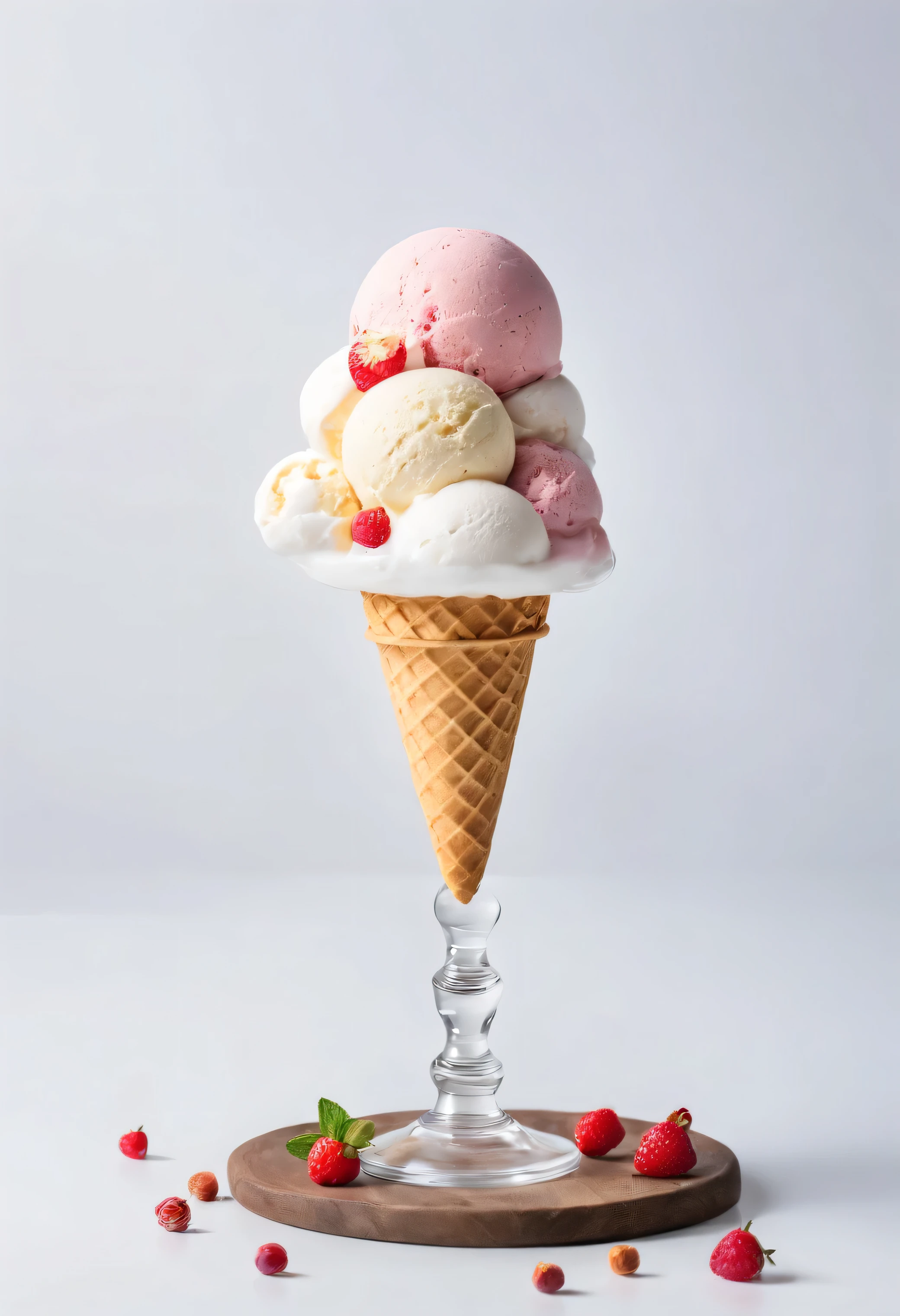 ice cream, white background, magazine photo, food photography