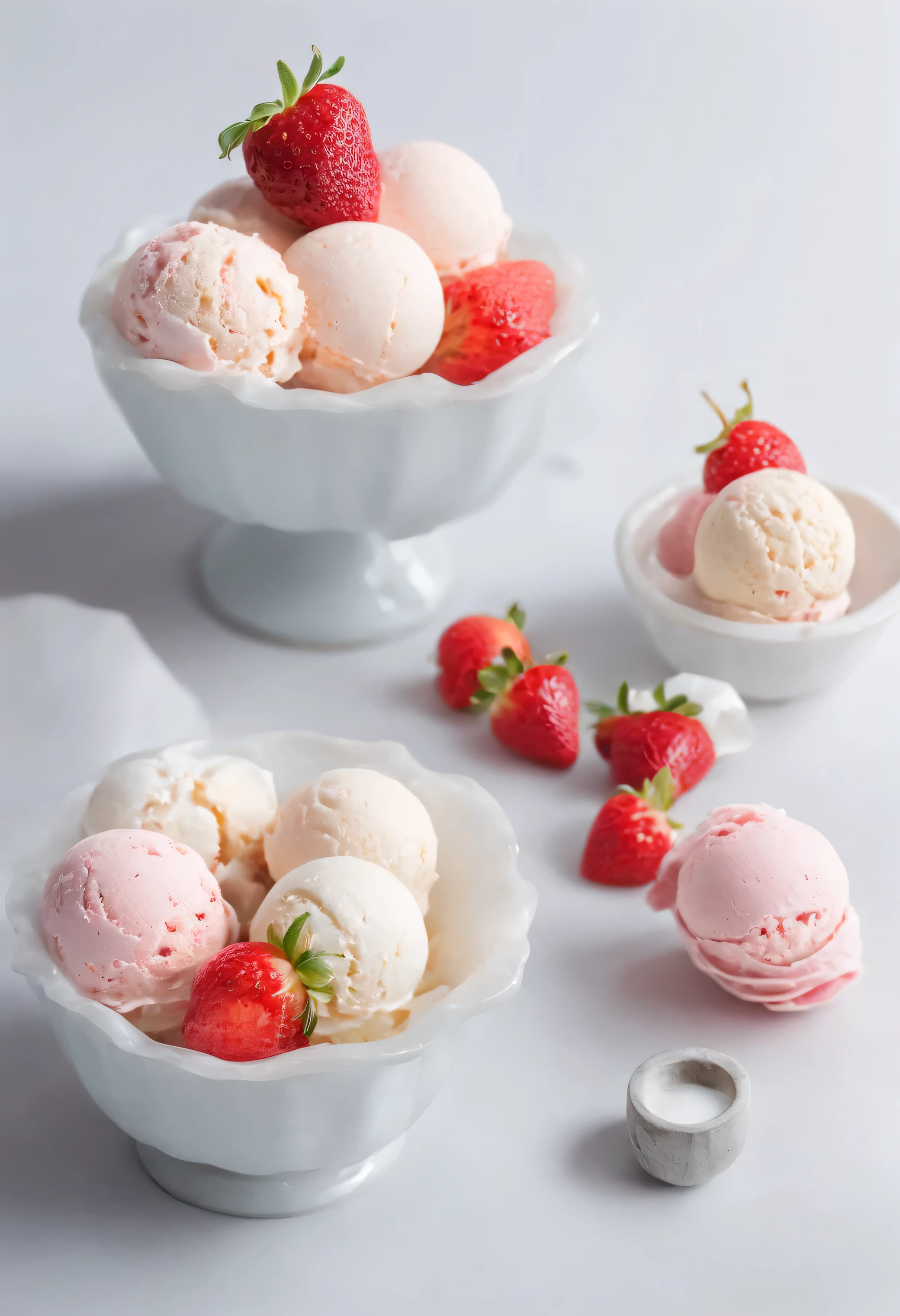 ice cream, white background, magazine photo, food photography