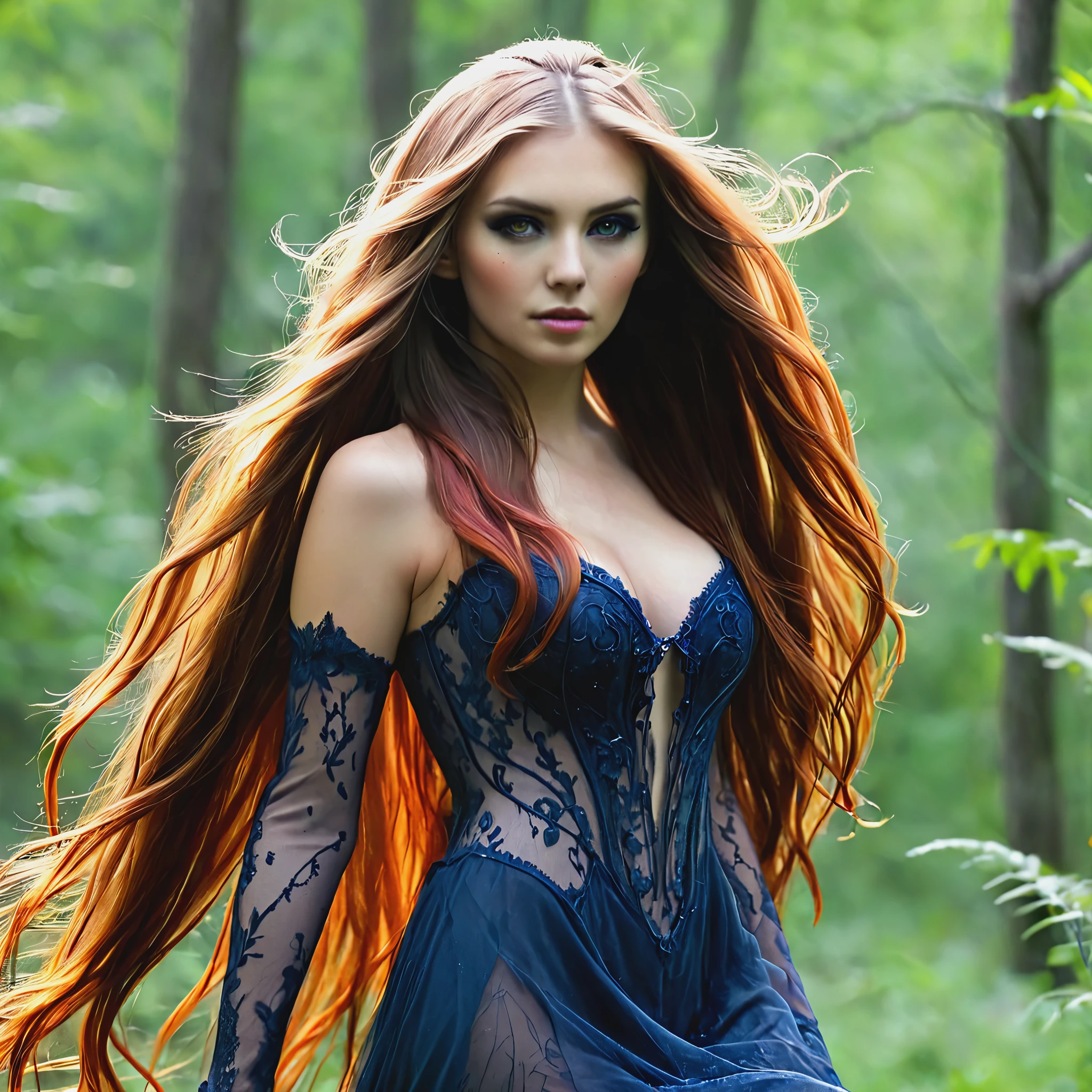 Girl with long hair, full length banshee