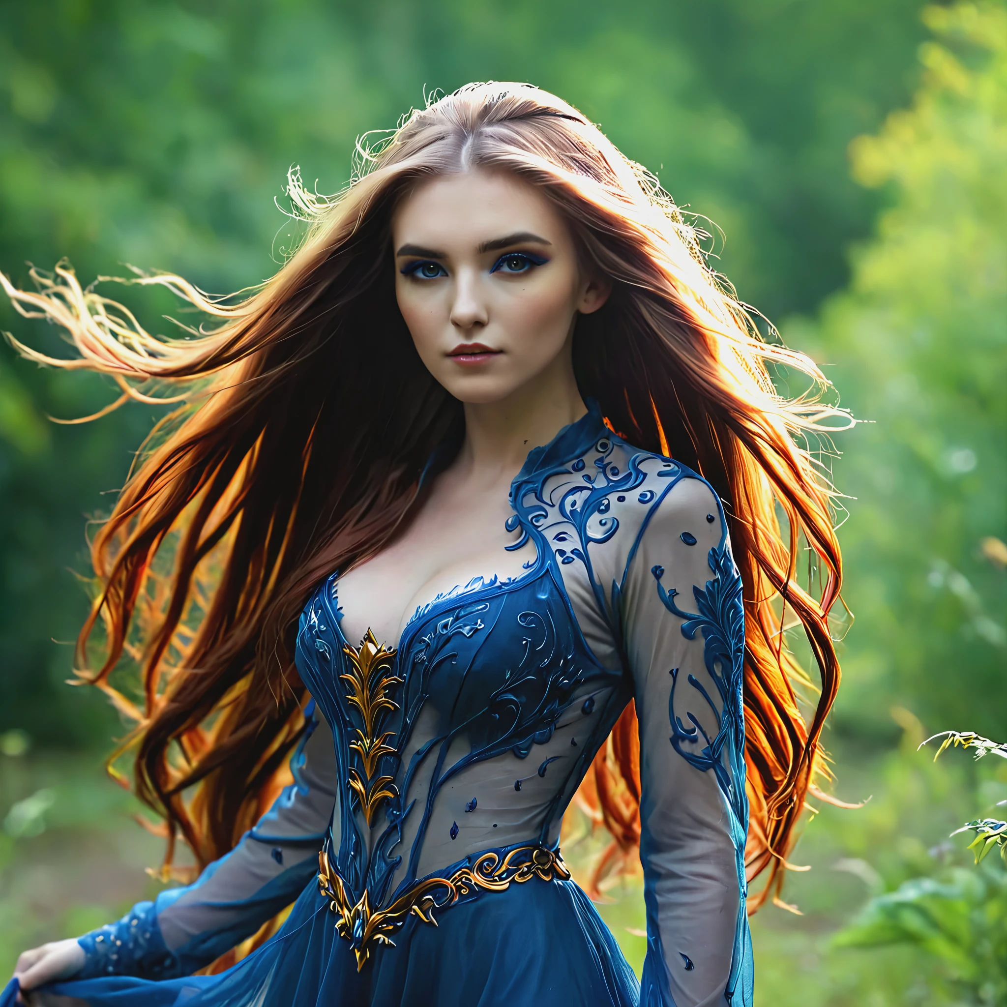 Girl with long hair, full length banshee