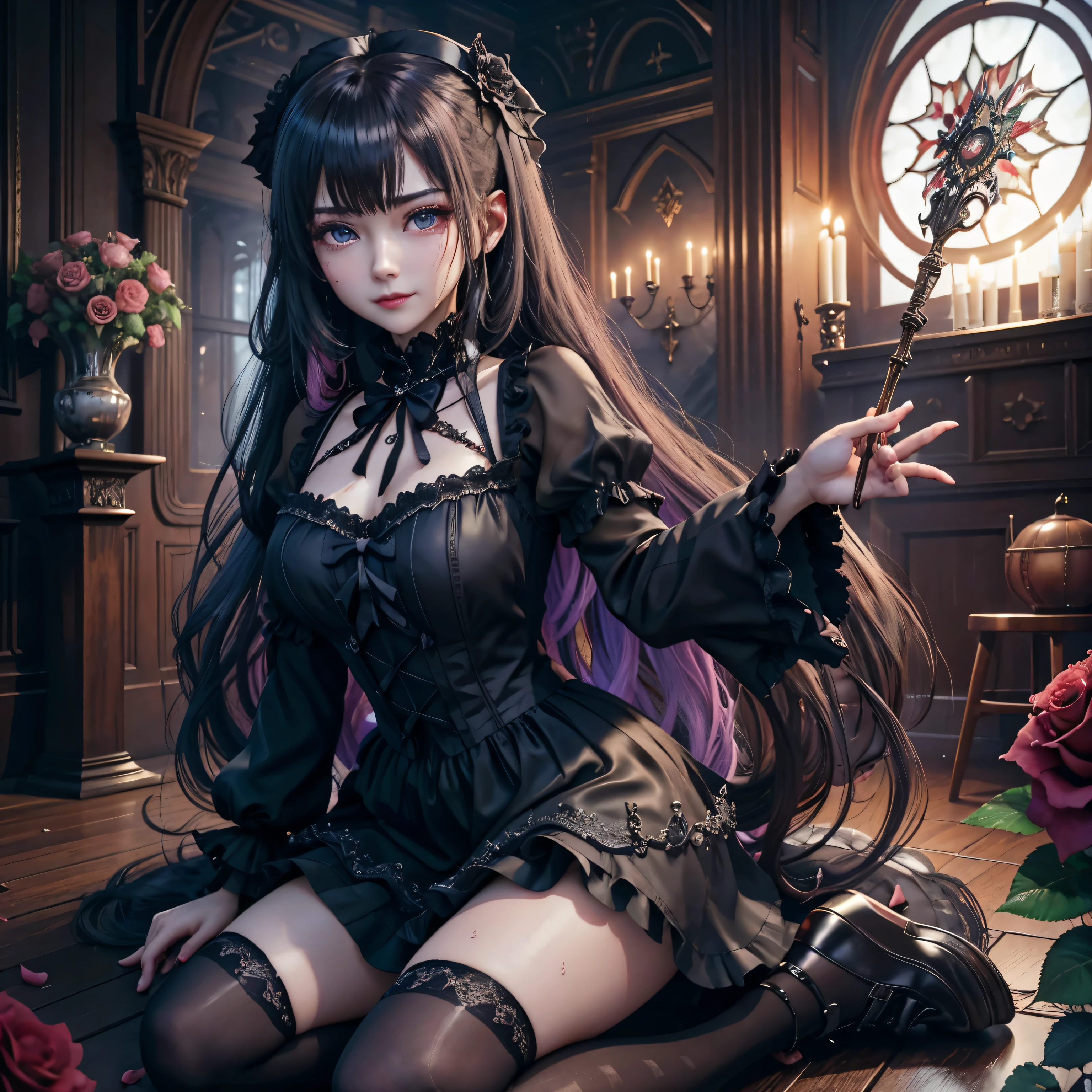 ハードdark gothicメイク、Insanity、deep night sky、horror、black dark eyeshadow、cry、grieve、Good skin glow、dark gothicメイク、dark smile、restless palace、fragrant beauty、22 years ago、lure、Expression of intense sexual pleasure、embarrassed look、dark gothic、lewd expression、pieces fly、highest quality、Browse 5 books、Expression of sexual pleasure in suffering、drunk face、purple maid outfit、Mysterious、Noble、A face that is holding back the toilet、super sexy、loving smile、twin tail hair、jet black ruffle skirt、right blue eye, left eye is red、Gothic bed covered with roses、Super bewitching pose、stick out your butt、platform heel shoes、dark makeup、black lipstick、Stained glass、black metal world、open your legs loosely、make the world beautiful、sit on a bed of roses、gothic lolita clothing、comb hair、A little slender、silver hair、long hair straight hair、cute gothic lolita dress、beautiful face、elegant face、bewitching face、knee high socks、Stained glassが背景、My chest is shiny from a lot of sweat、the room is dark、goth long dress、bell sleeve、wizard sleeve、decadent look、sexually excited look、part of hair、ceremony、ゴシックceremony、Glossy thighs wet with water、Thighs wet and shiny with oil、Background of a room full of roses、sad expression、rose maiden、embroidery is pink、The costume has pink embroidery、thigh high socks、kneel down、Place your knees on the floor、knee high socks、Her thighs are shining with a lot of sweat.、kneel down、My body is wet and shiny、Lots of glitter on the thighs、I&#39;m sweating a lot、A lot of sweat and stickiness on the thighs、Sweat glistens on your thighs, your whole body is sweaty and shiny、pretty sweaty、My thighs are sweaty、my thighs are so wet、I sweat a lot and my thighs are shiny.、A large amount of sweat shines all over the body、kneel down、From right arm to crotch、、spread your legs wide、slender body、gentle expression、masturbating、deep black eyeshadow、despicable act、Stained glassと薔薇背景、エレキplay the guitar、play the guitar、wearing black underwear、have a guitar、black panties、