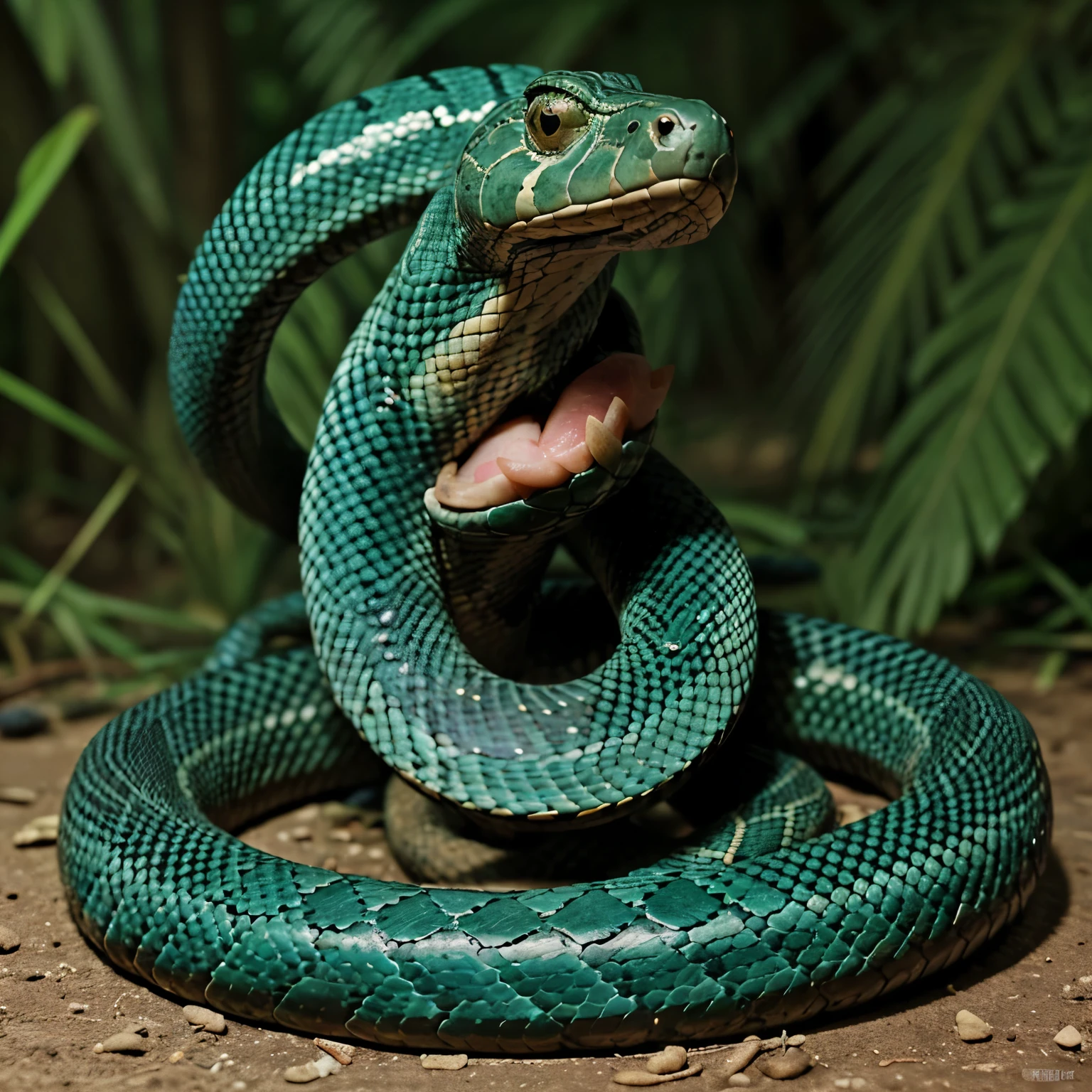 Cobra snake eating 