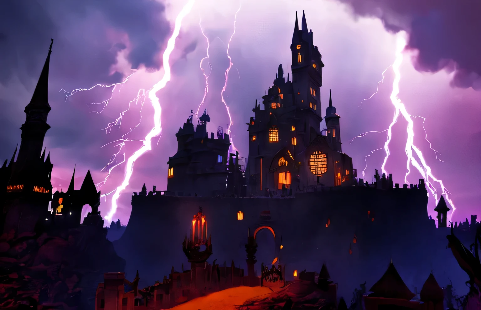 Alafed Castle in the sky with lightning and lightning, Dark pastel castle background, dark castle background, grimdark chaos fortress, Grimdark Fantasy Fortress, flying cloud castle, Castlevania Dracula inspired, Castlevania Dracula, high fantasy castle, dark castle setting, Castlevania Dracula sotn, Scary castle)). Mysterious, Scary castle). Mysterious, cloud palace