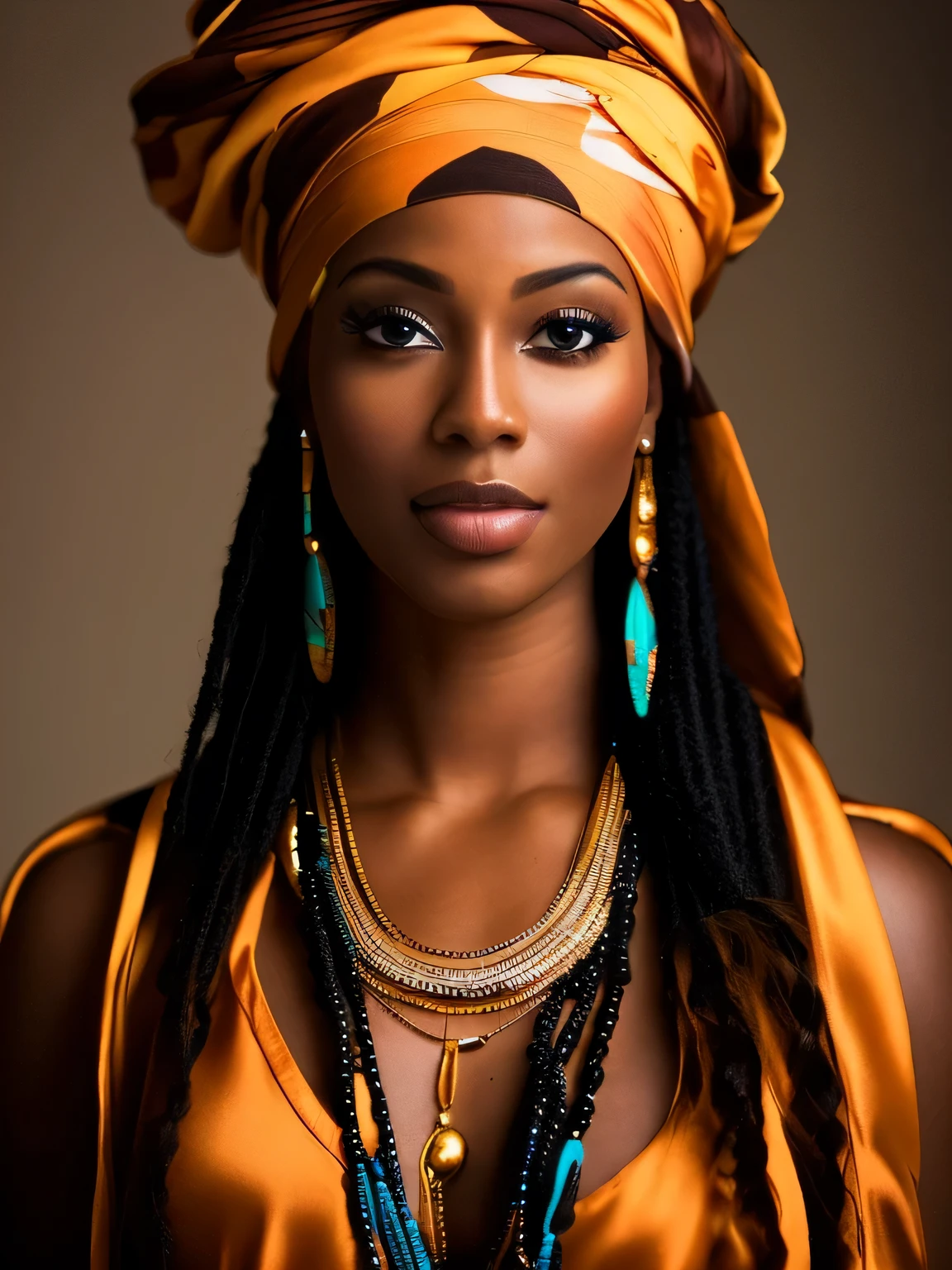 a close up of a woman with a turban and jewelry, stunning african princess, black african princess, african woman, black young woman, young black woman, african american woman, dark skin female goddess of love, african queen, african princess, black woman, african american girl, gorgeous woman, african, with brown skin, dark skin, african american elegant girl