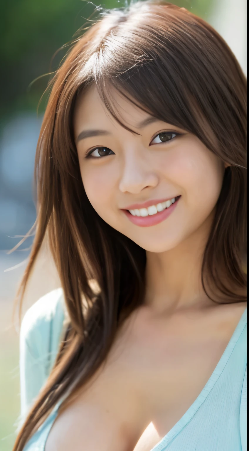 Japanese ),((Beautiful girl)),cleavage,the expression imagining what feels good:1.2,(perfect body beauty:1.2),((perfect body)),(shy smile),beautiful teeth,