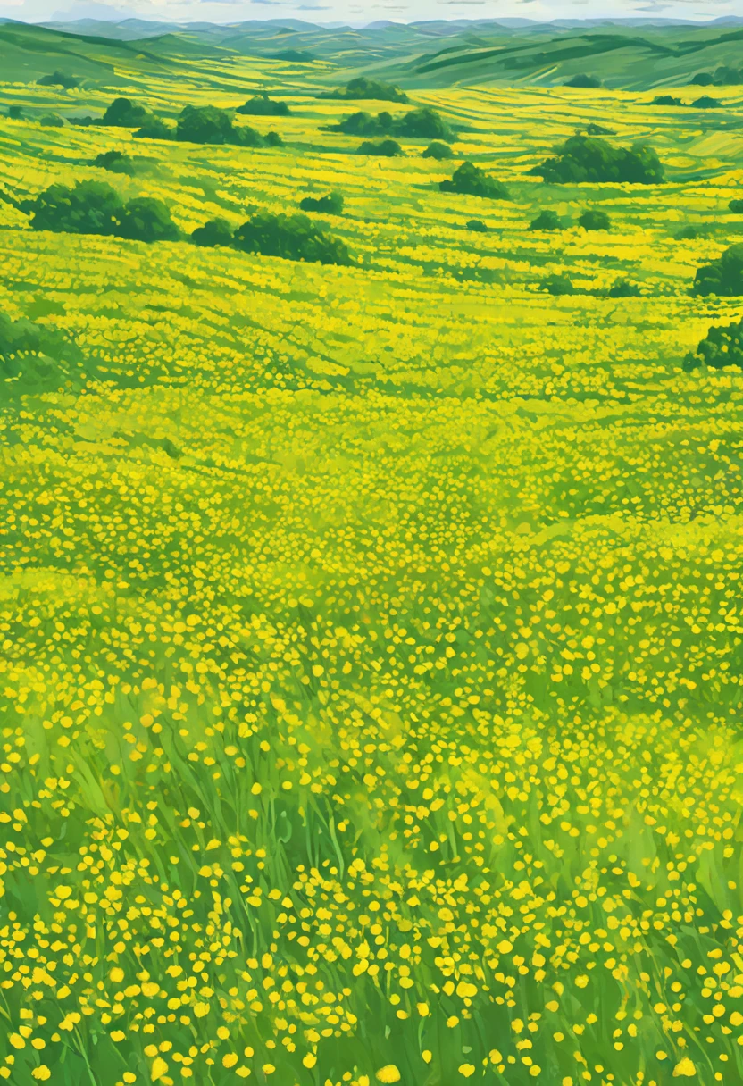 Top view (vector)The vast, ultra-wide-angle scene and the gorgeous rapeseed field’s ultra-wide-angle scenery can shock the audience.、Feel the splendor and openness of nature in the vast field of vision and the infinite possibilities of nature, the vastness of the movie scenes, the intricate art and super detailed、Exquisite and beautiful、masterpiece、Quality content is very detailed、Dynamic perspective high-definition high-quality art work by Master Jia