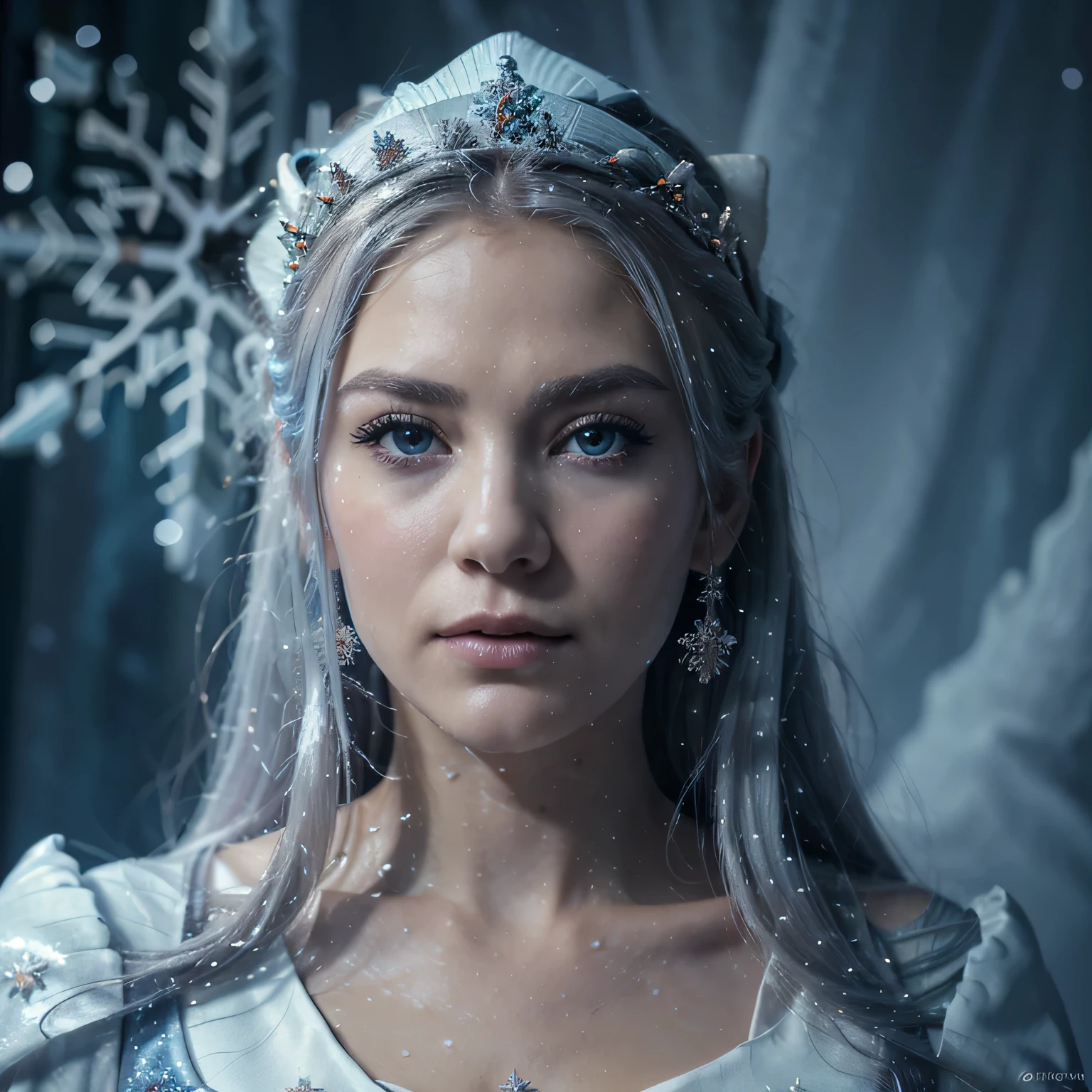 35 years old snow queen whit glacial eyes