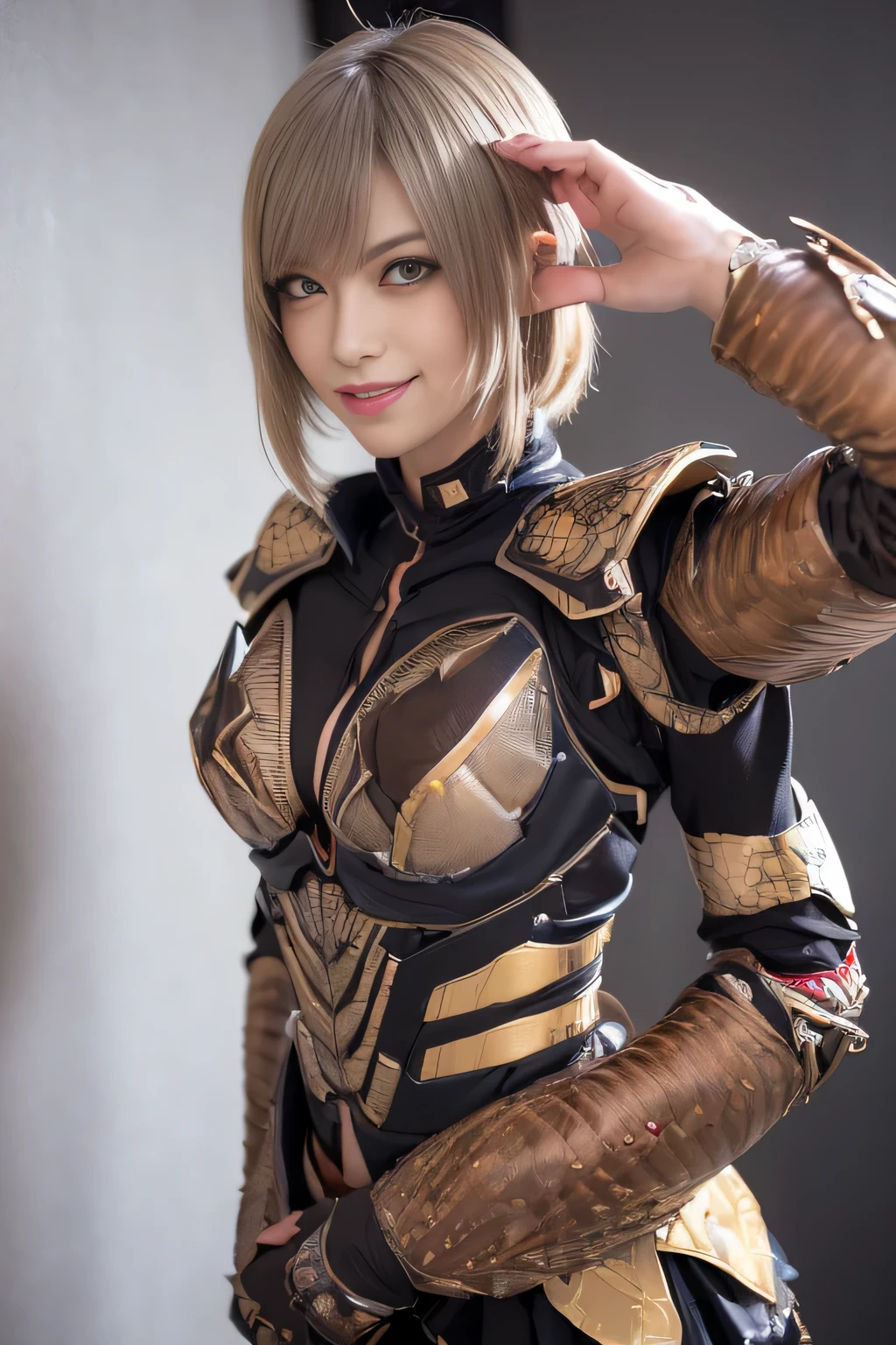 (High resolution,masterpiece,highest quality,Very detailed CG, anime, official art:1.4), realistic, photograph, amazing detail, everything is complicated, shiny and glossy,Amazing number of layers, 8K wallpaper, 3D, sketch, cute, figure,( alone:1.4), perfect female proportions,villain's daughter, (Fusion of dark brown cockroach and lady:1.4), (brown cockroach woman:1.2), (brown cockroach woman:1.2), (Fusion:1.2), (alone:1.4), (evil smile:1.2), muscular, abs, (Cockroach brown exoskeleton bio insect suit:1.4), (Cockroach brown exoskeleton bio insect armor:1.2), (brown transparent cockroach feathers:1.4), (Antennae of brown cockroaches:1.3),