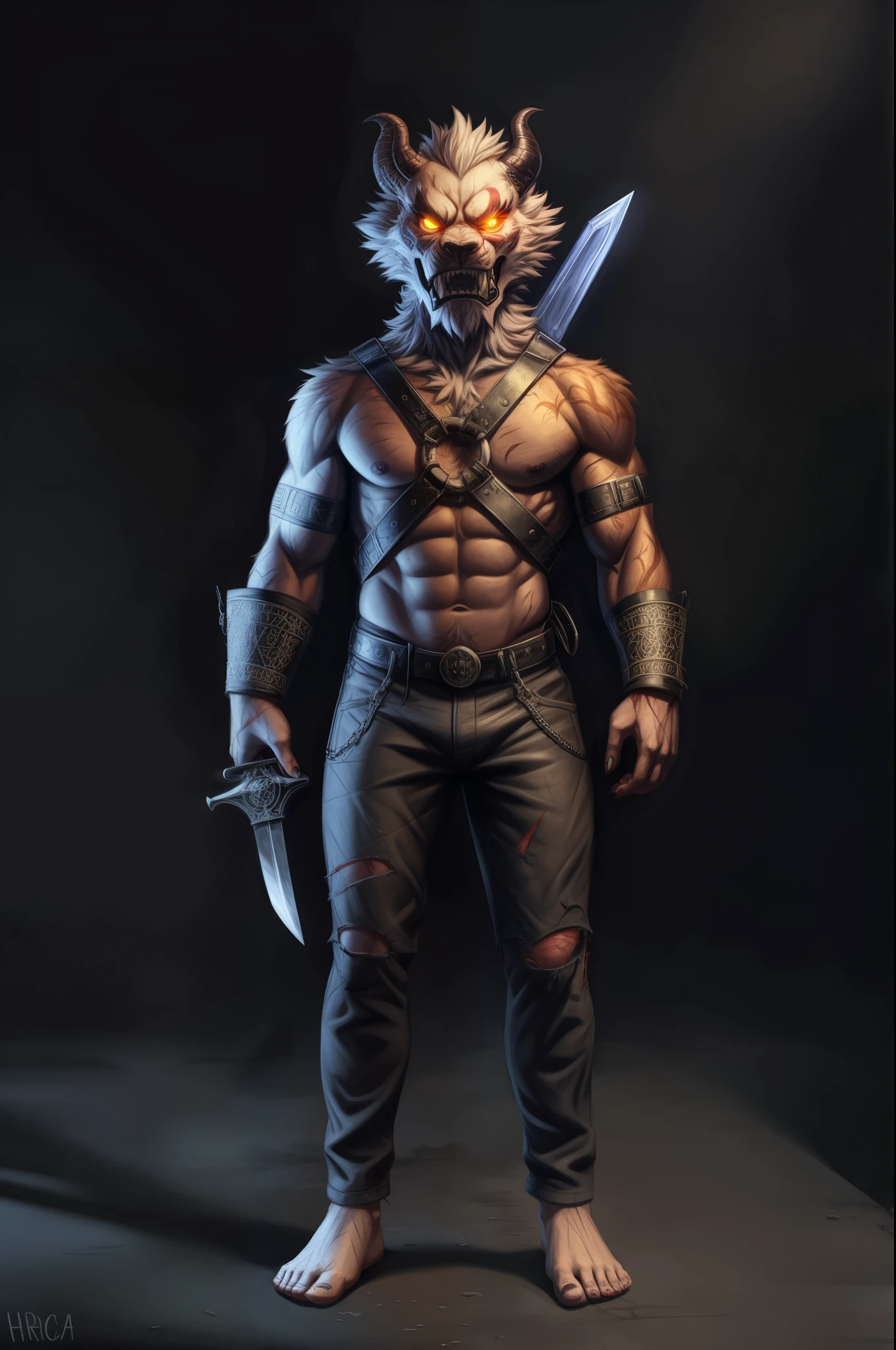 (((Barefoot furry character, full body, cinematic setting, male)))
The Beast is back, the Beast In Black
The Beast is back, the Beast In Black
Tormented and wounded, branded and persecuted
Torn inside out yet here I stand
Fierce anger, blind madness, invoke the Beast of Darkness
No mercy 'cause they all must die
Like a hellraiser, monster of rage
Unleash the fury through your sword of hate
Destroy and murder, retaliate
Harness the power of the Beast In Black
BREAK, detailed background, 8K, (masterpiece:1.5), intricate details, highly detailed, extreme detail, octane render, fine art, best quality, highres, (detailed face:1.5), ((full_body)), UHD, (((perfect hands)))