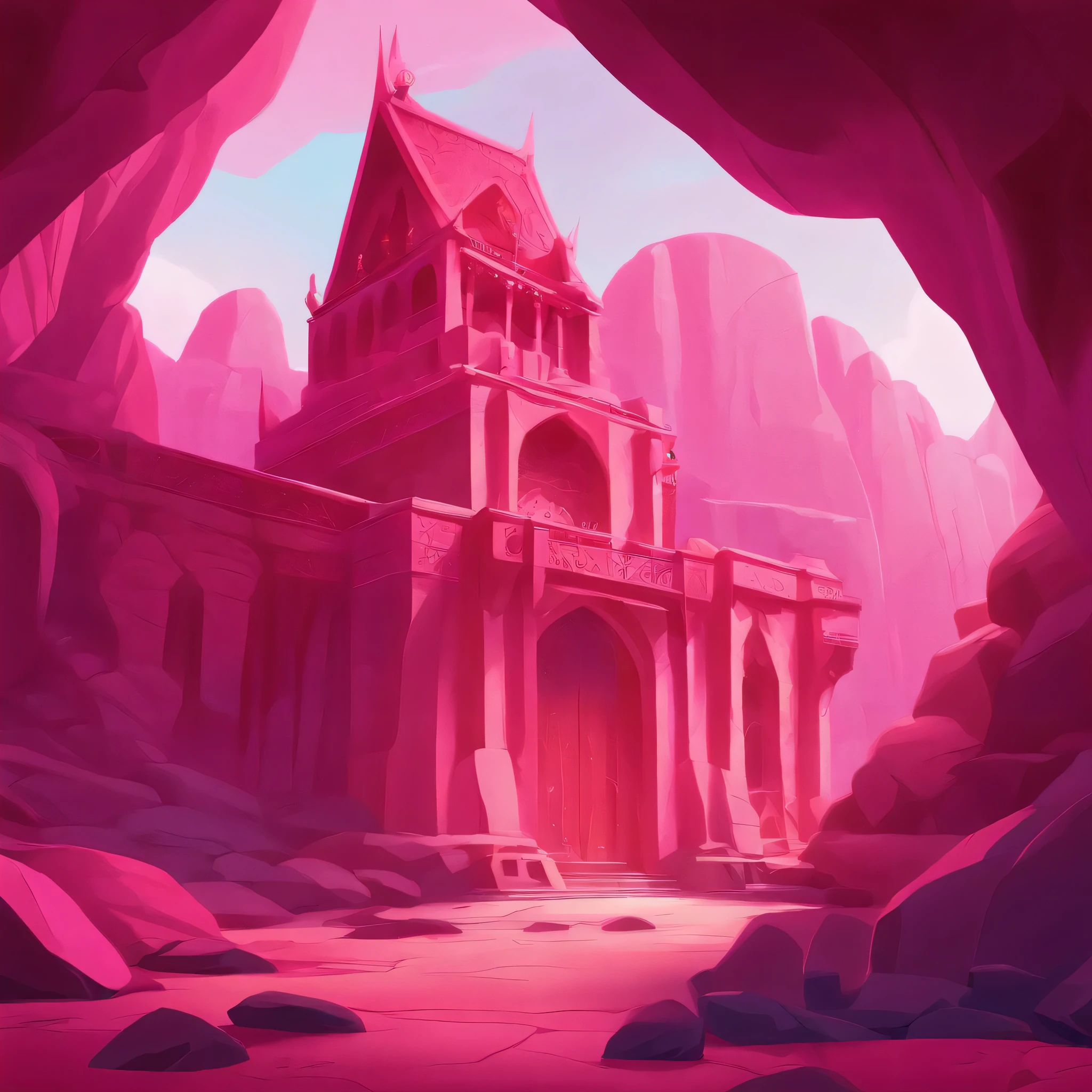 Chely's pink mewni crystal fortress cave background The official site of Walt Disney Animation Studios 2d 4k elegant east wing scarlet Magenta red