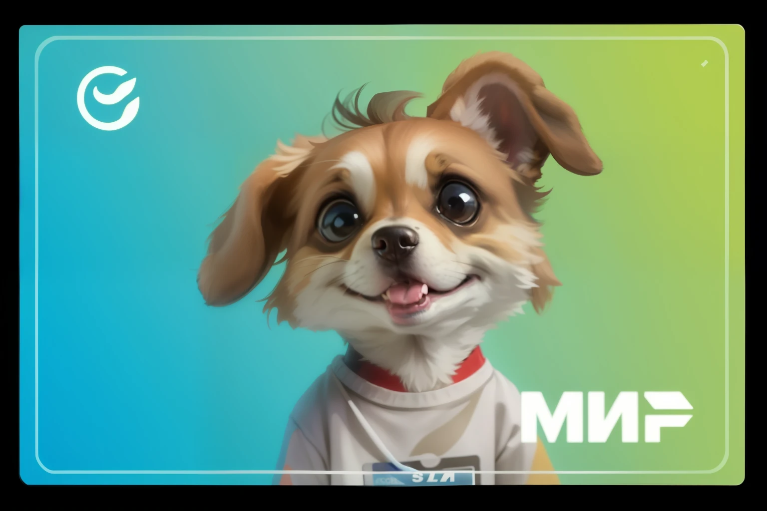 a 's bank card with a dog with its tongue hanging out on it