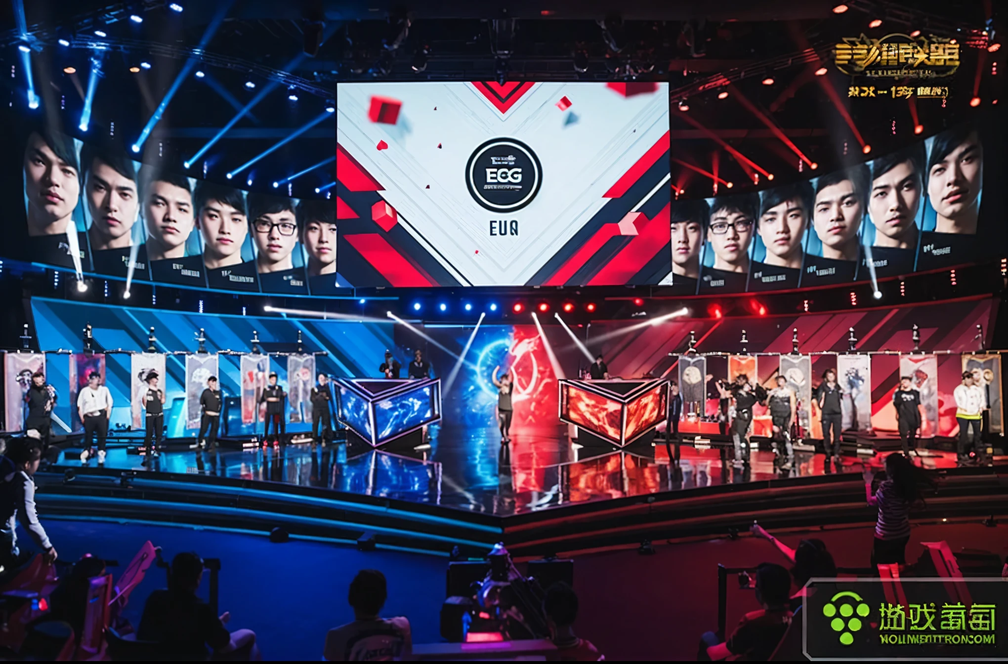 eSports，League of Legends，Contest，stage，big screen，Two-dimensional