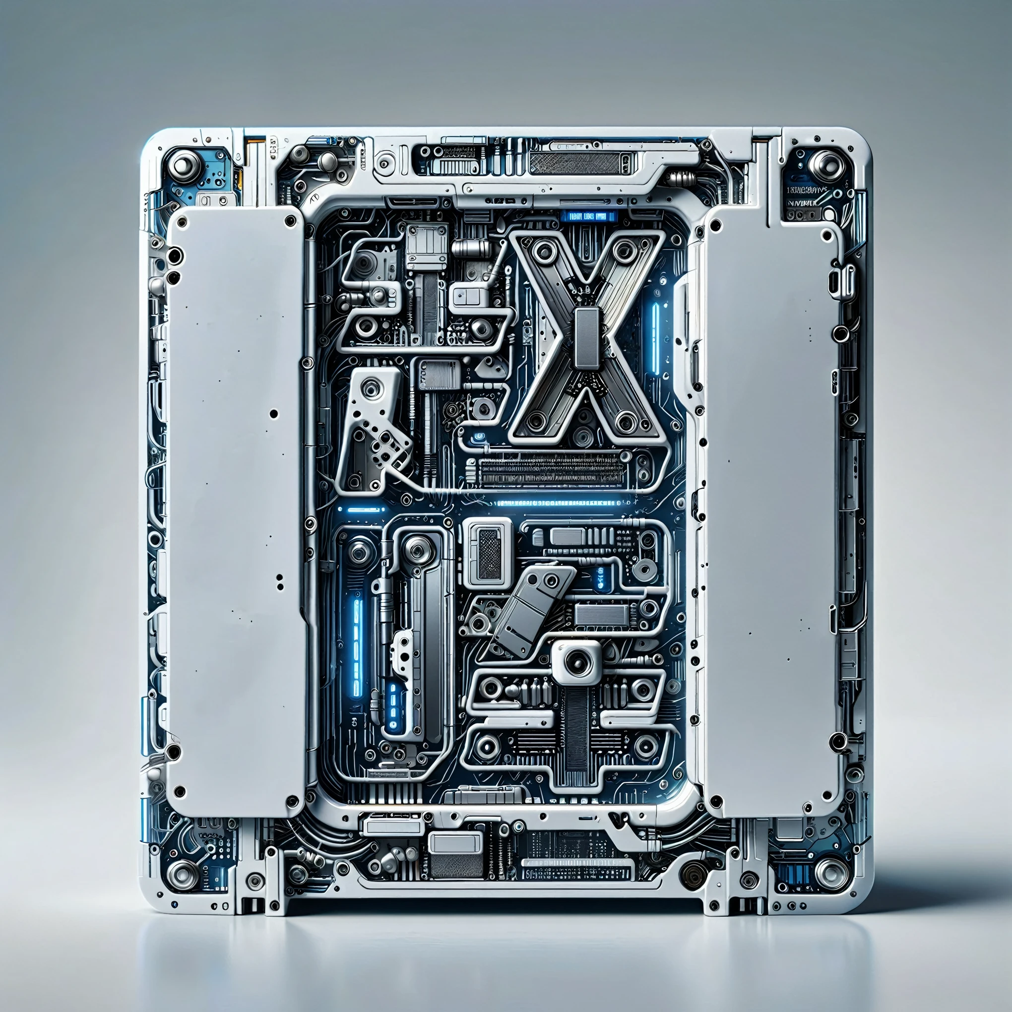 (Metal card:1.5), Digital Art，Cyberpunk，(White ceramic housing:1.5)，blue transparent glass，3D rendering，ray tracing，Reasonable structure，Complex internal structure,(Clear lines, High sharpness,best quality, masterpiece, 4K ),ais-mechdystopia