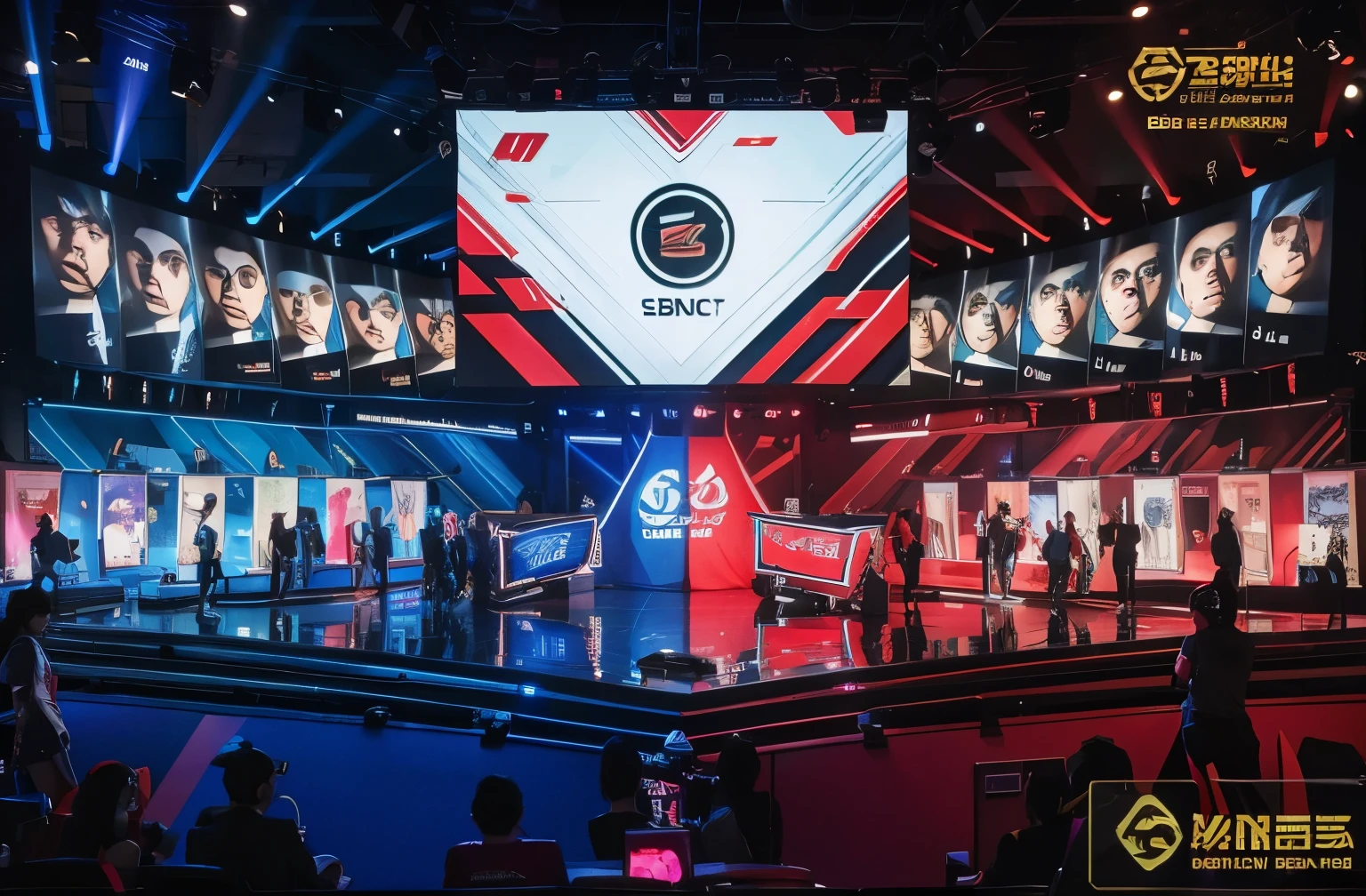 eSports，League of Legends，Contest，stage，big screen，Second dimension wind，anime characters