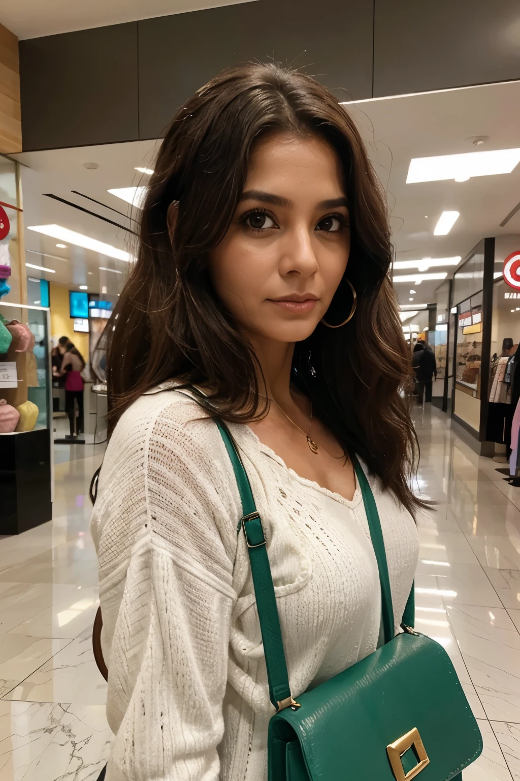 Mulher madura, 40 anos, cabelo loiro, Olhos limpos, seios grandes , nua, em um shopping , coque de cabelo