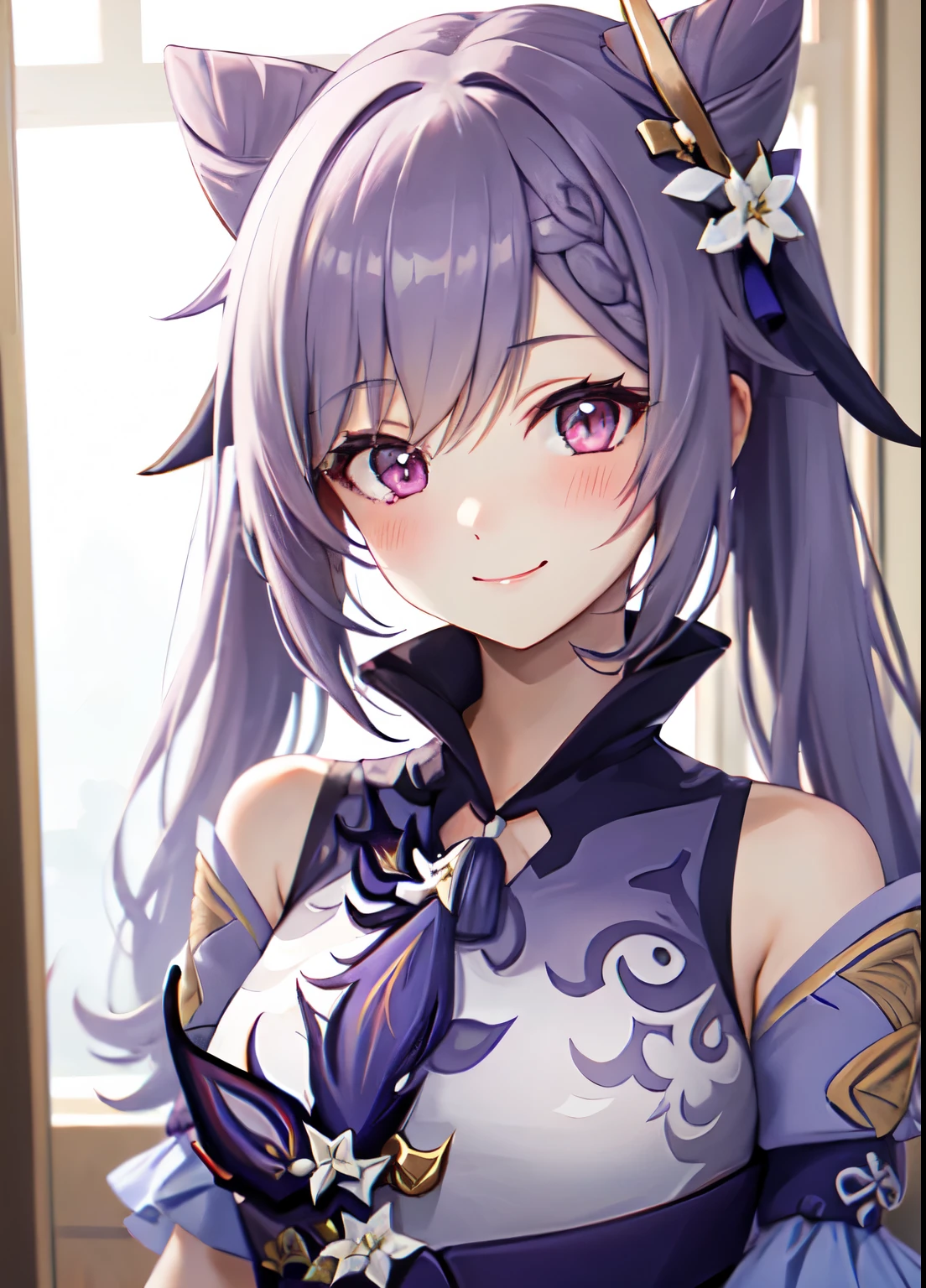 (best quality,4k,8k,highres,masterpiece:1.2),1 girl,purple hair,purple eyes, Detailed Eyes ,raiden Shogun from Genshin Impact, ultra-detailed, perfect face, magnificent eyes, Cheerful, smiling, digital art, surrounded by sakura tree, beautiful wedding dress,