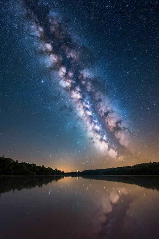 beautiful starry sky、milky way、canal、Observatory、(8K high quality), (highest quality)、