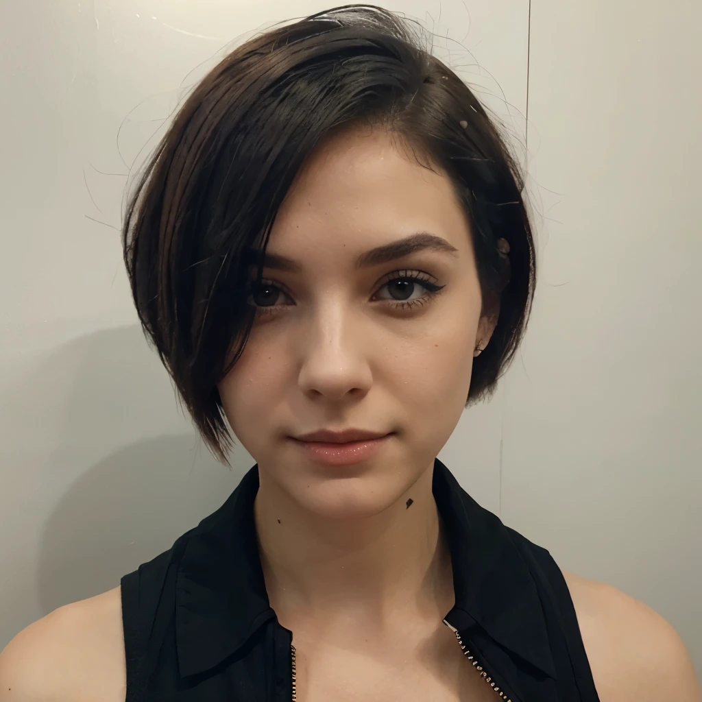 Beautifup Girl, short Bob With undercut, sideshave