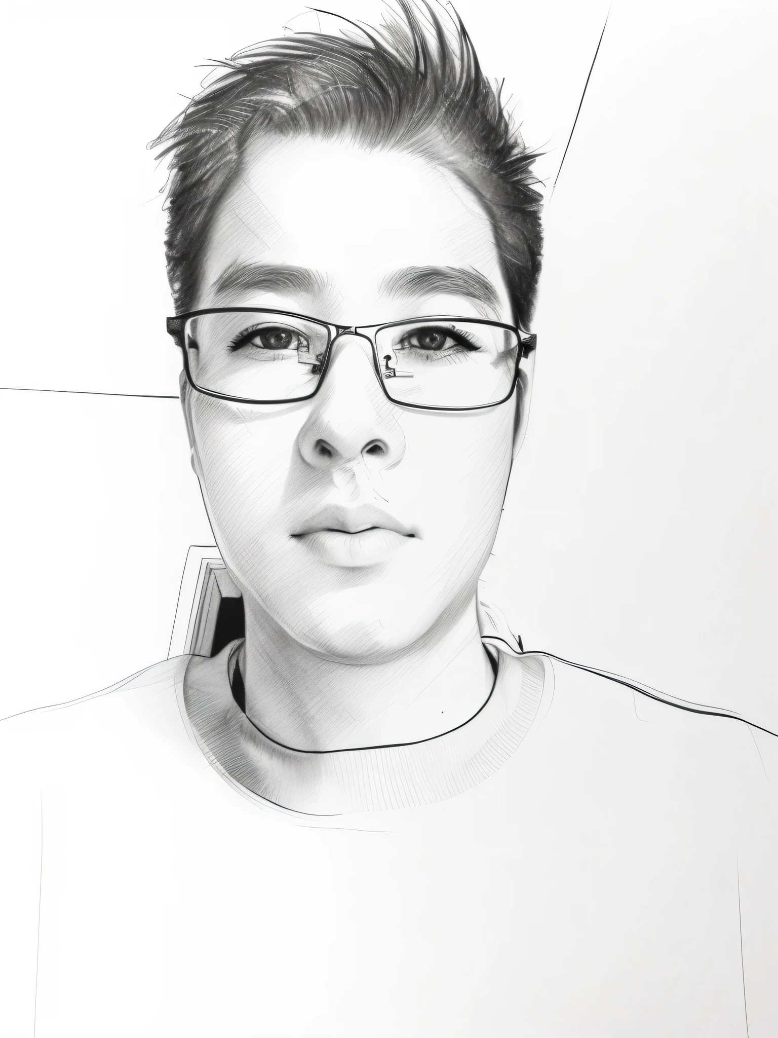 best quality，masterpiece，pen drawing，anatomically correct，High resolution，draw line，monochrome， ((sketch))，（line art：1.2），simple drawing，Portrait close-up，light reflection，emphasize