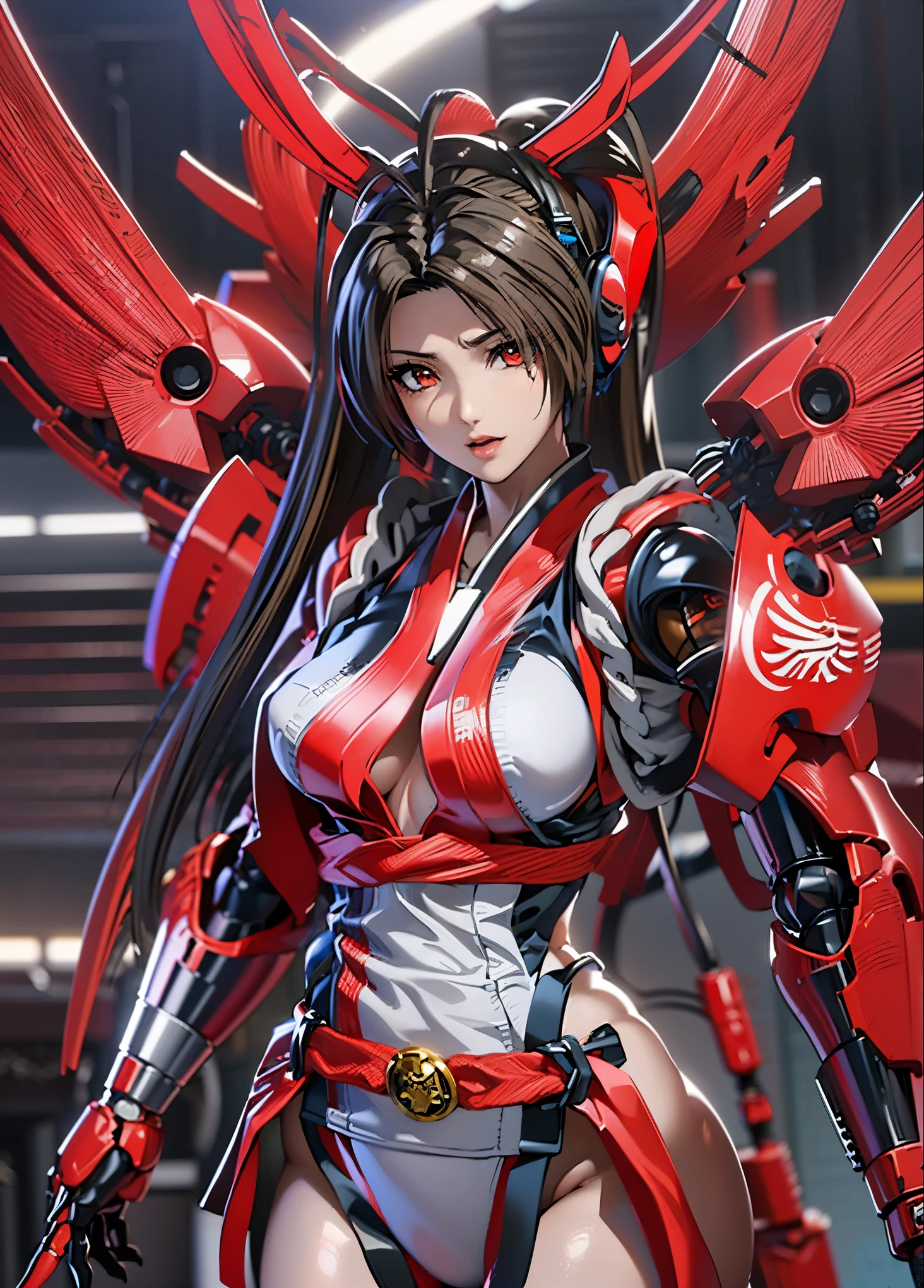 4k、(((highest quality)))、(((mechanical headgear:1.3)))、(((very well-groomed face:1.3)))、(((Anime related)))、(((cyber headphones:1.3)))、(((long ear antenna:1.6)))、(((Anime related)))、(((Red Machine Eyes:1.3)))