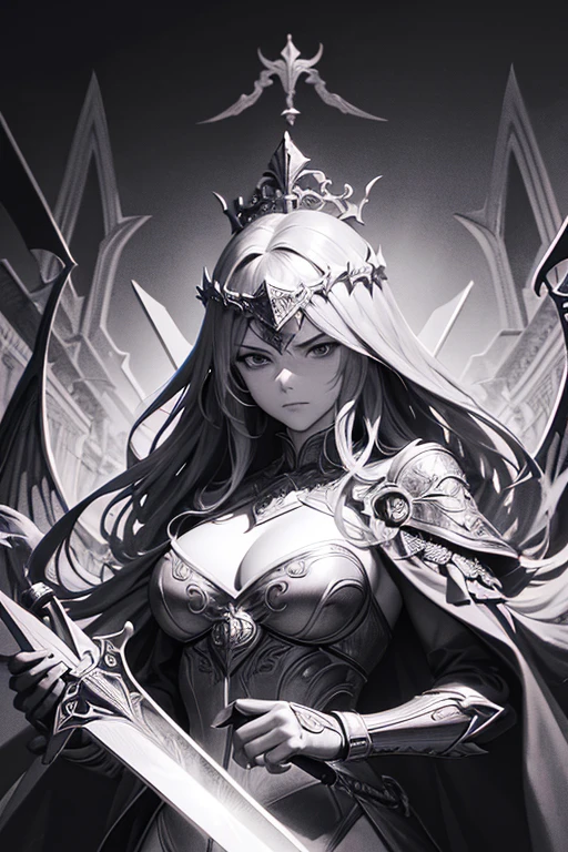(best quality, 4k, 8k, high resolution, masterpiece: 1.2), lady of justice illustration, pen and ink drawing, detailed lines, monochrome, portrait, flowing robes, holding the scales of justice, sword of justice, blindfold representation, symbol of justice, sense of equality, serious and focused look, shadows and highlights, high contrast, engraved texture, solemn atmosphere, torch held high, symbolizing enlightenment, important legal figure, significant legal concept, sharp focus, realistic details, subtle shading, vivid shadows, traditional art style, realistic representation