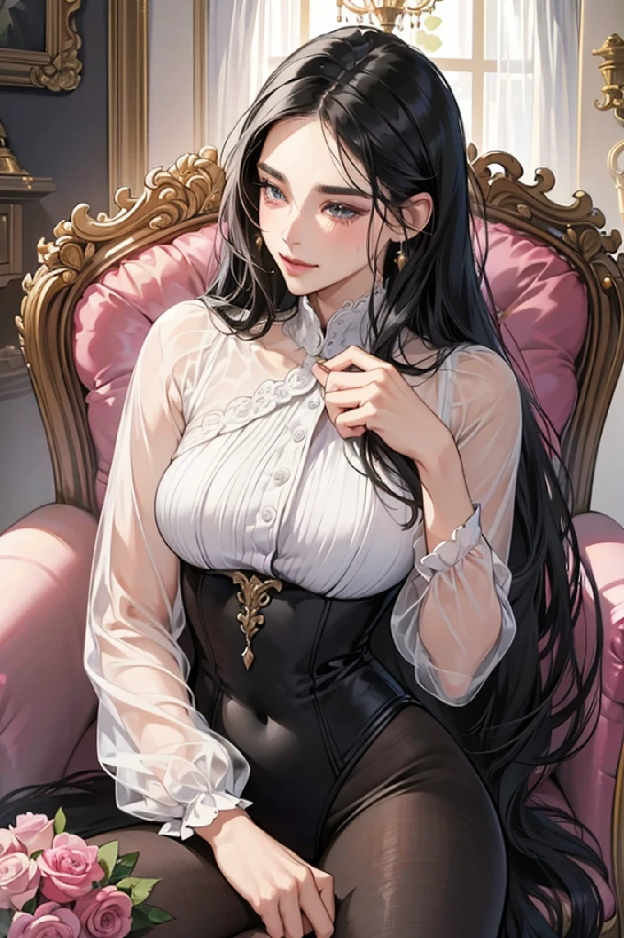 (Masterpiece:1.2, Best quality), (Very detailed face, Real picture, Realistic skin, Realistic body, Intricate details), On-screen 1/ections blank, 1 milf, Bust,Full body portrait,The upper part of the body,Raised sexy,Tight sweater,Bare leaky chest,D-cups,Casual,