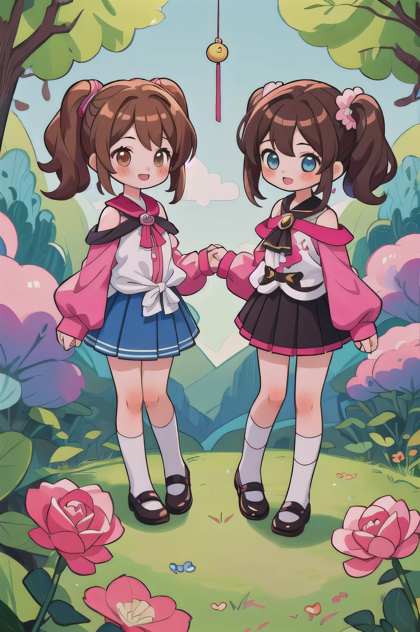 Brincar de Esconde-Esconde - (Two brunette twins, de 5 anos, roupas rosa) Elas aprendem sobre as cores enquanto pintam e exploram o mundo ao seu redor. (twin girls)