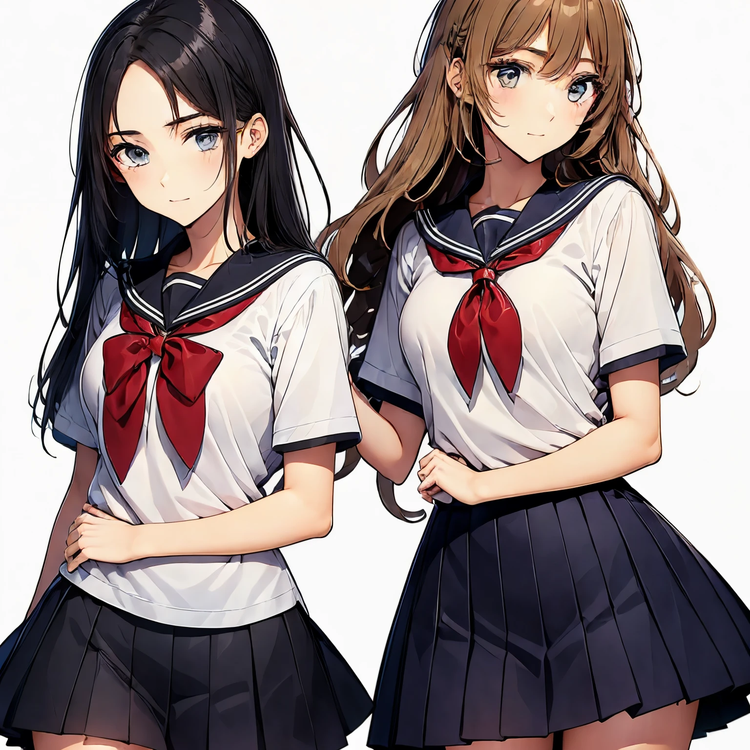 Two high school girls hugging each other