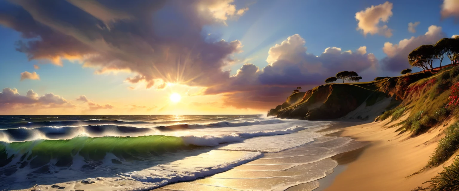 Ultra Wide Angle, wide angle exterior background, (best quality,ultra-detailed,realistic:1.37),HDR,UHD,studio lighting,vivid colors,ultra wide angle,wide angle exterior background,highres,photorealistic,physically-based rendering,horizon with vibrant colors,ocean waves crashing against the shore,dramatic cloud-filled sky,sun casting long shadows on the landscape,impressive vastness and depth,detailed foliage and vegetation,crisp details in architectural elements,sharp focus,fisheye-like perspective,panoramic view of the surroundings,wide open space with a sense of  and expansiveness,unobstructed view of the outdoor scenery,immersive experience of the natural environment,rich color saturation and contrast,brilliant hues and tonal range in the sky and landscape,play of light and shadows creating depth and dimension,realistic portrayal of textures and materials,thoroughly captures the beauty and grandeur of the scene,perfectly balanced exposure and dynamic range,ultra-fine painting-like quality,showcasing the best of nature's wonders,creating a masterpiece in every frame,photo-realistic representation of the wide angle perspective.